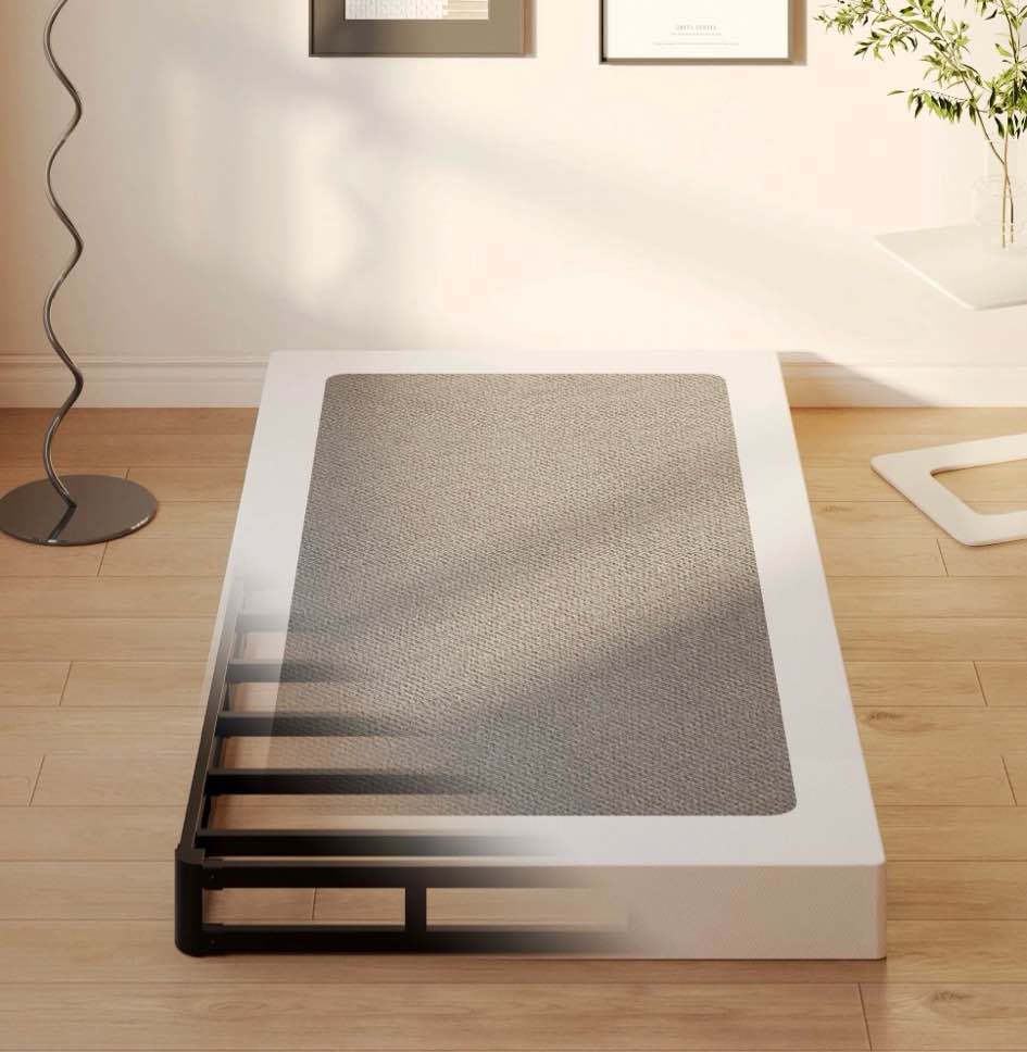 napcenter 5 inch twin box spring, mattress foundation, heavy duty metal, included fabric cover, noise free, easy assembly