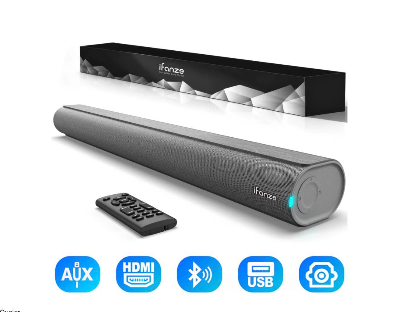 sound bar for tv  100w hdmi optical aux coaxial usb wired & wireless connection bluetooth 5.3 soundbar with built-in subwoofers for smart tv  remote control  brushed finish  gray