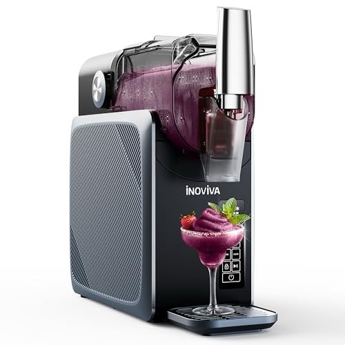 slushie machine, no ice needed, 68oz inoviva frozen drink maker with self-cleaning and 5 preset programs - gray