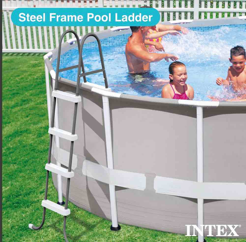 intex steel frame above ground swimming pool ladder for 48  wall height pools