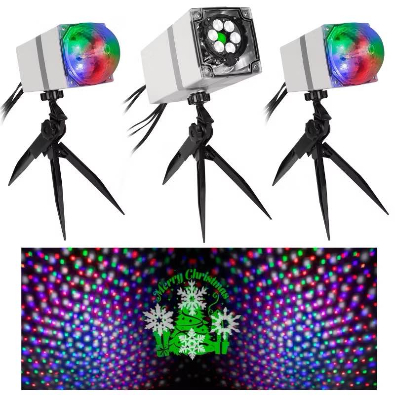gemmy orchestra of lights color-changing led projection set spotlights & speaker