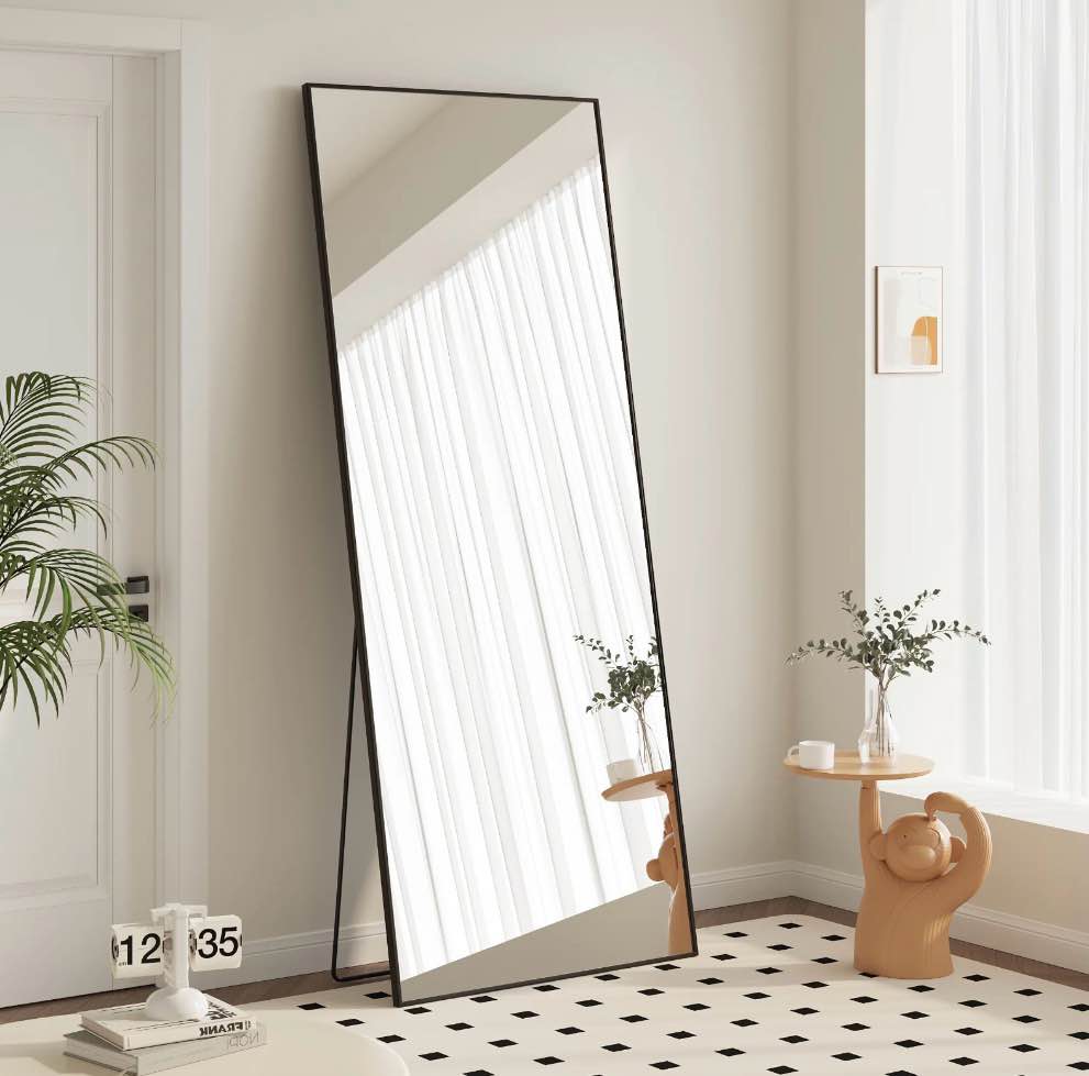 concetta 68 x26  rectangle full length mirror  full body standing mirror floor mirrors  black
