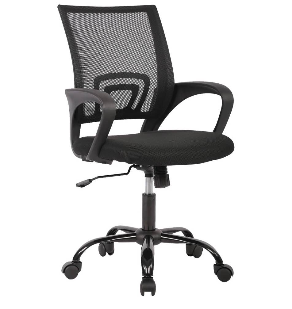 jonpony ergonomic office chair, lumbar support, adjustable height with armrests for adults,black