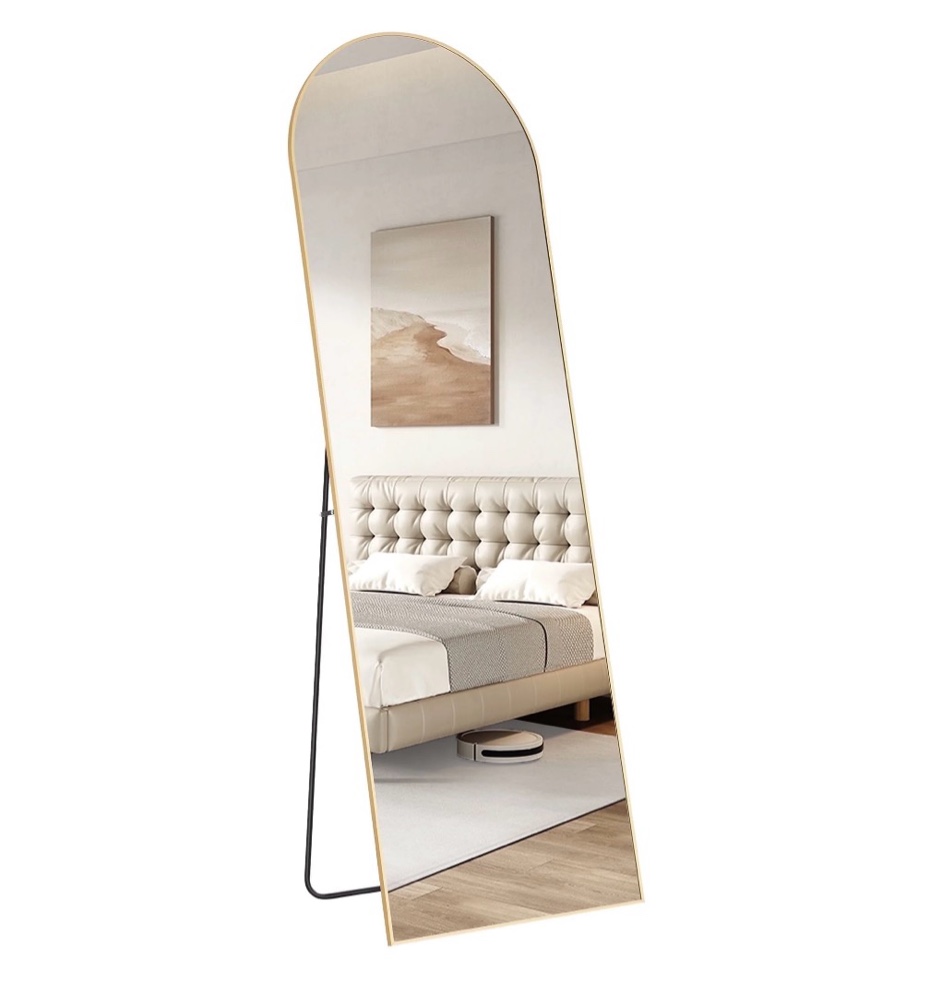 concetta 64 x21  arched full length mirror  full body standing mirror floor mirrors  gold