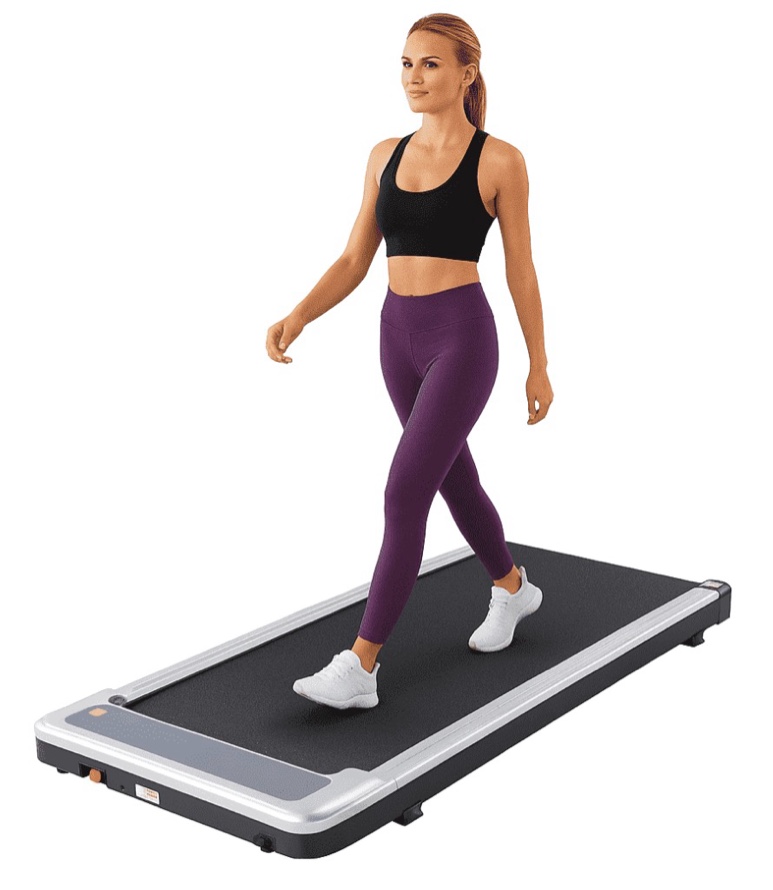 concetta compact walking treadmill for small spaces, quiet under-desk walking pad with remote, slim portable design for home office workouts, led display, easy to store,silvery