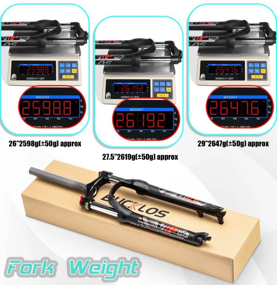 bucklos 26/27.5/29 mtb suspension fork travel 100mm 28.6mm straight tube qr 9mm crown lockout aluminum alloy xc mountain bike front forks