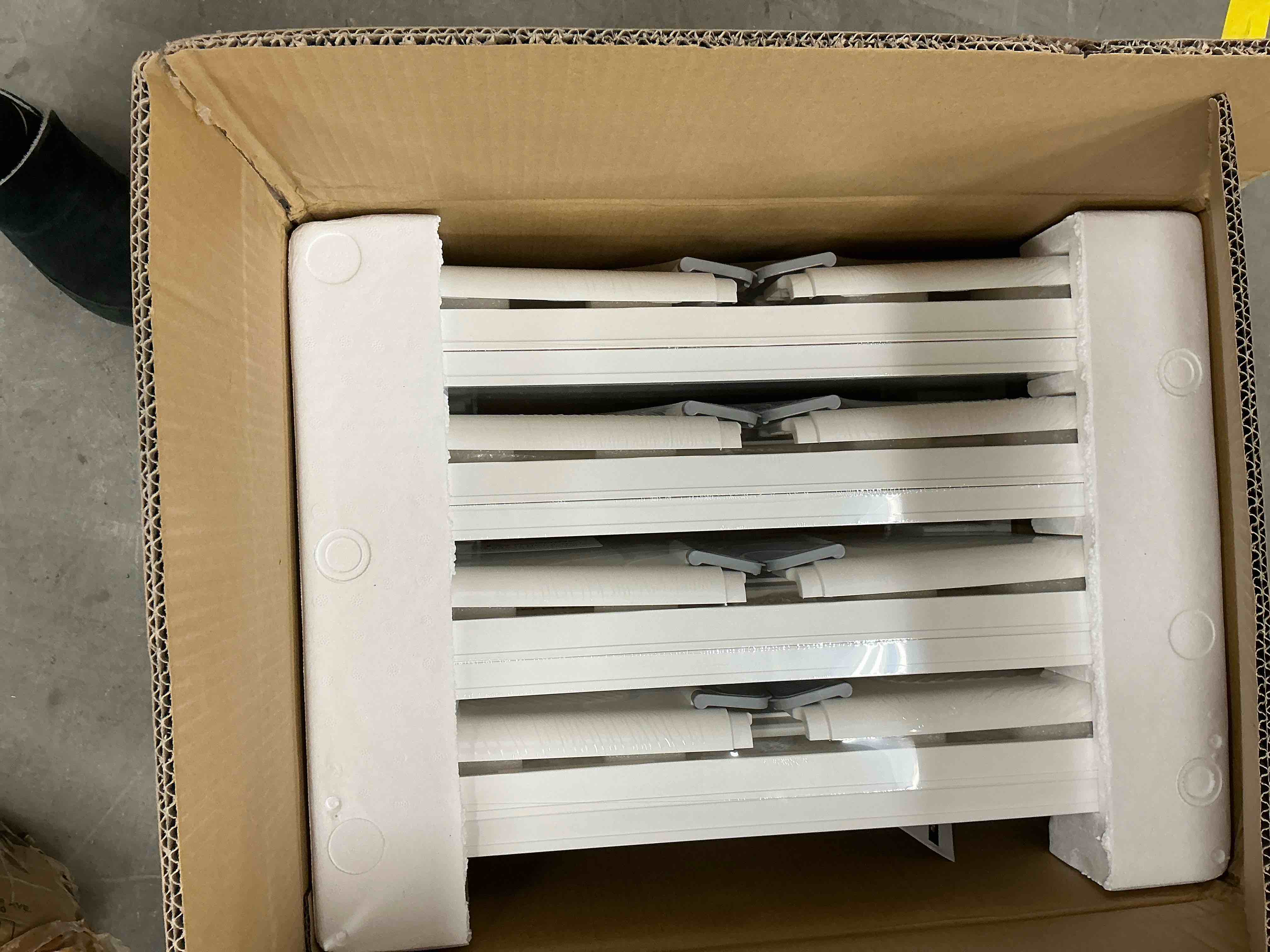 Condition photo showing New/Like New for broview 50gal extra large storage bins with lid, 200qt plastic stackable storage bins with wheels, collapsible closet organizer and storage drawers, storage cabinets for home, office, 4 pack, white