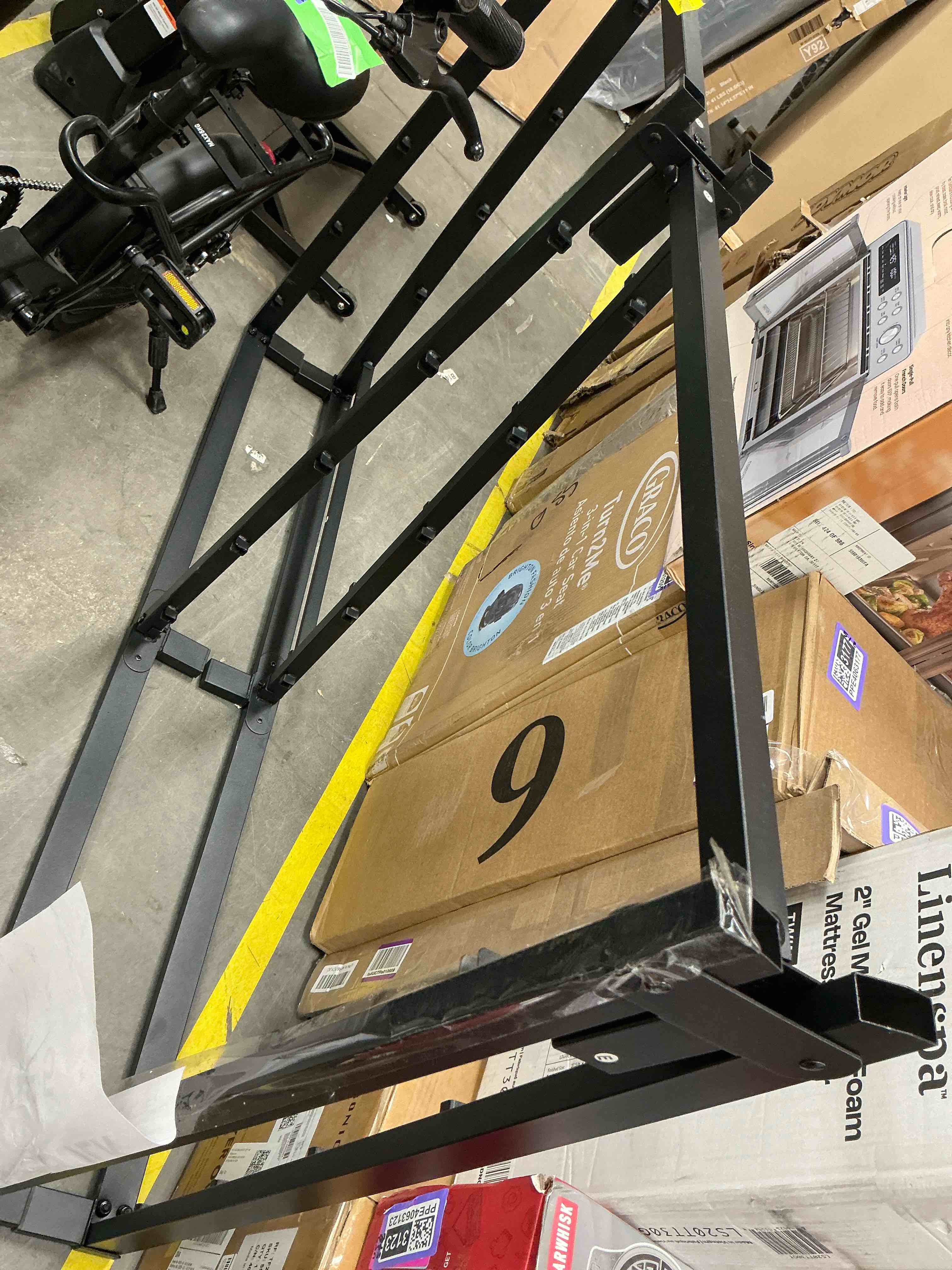 Condition photo showing As Is for maenizi 4 inch bed frame full low profile, full size metal bed frame no box spring needed, heavy duty metal, easy assembly, black