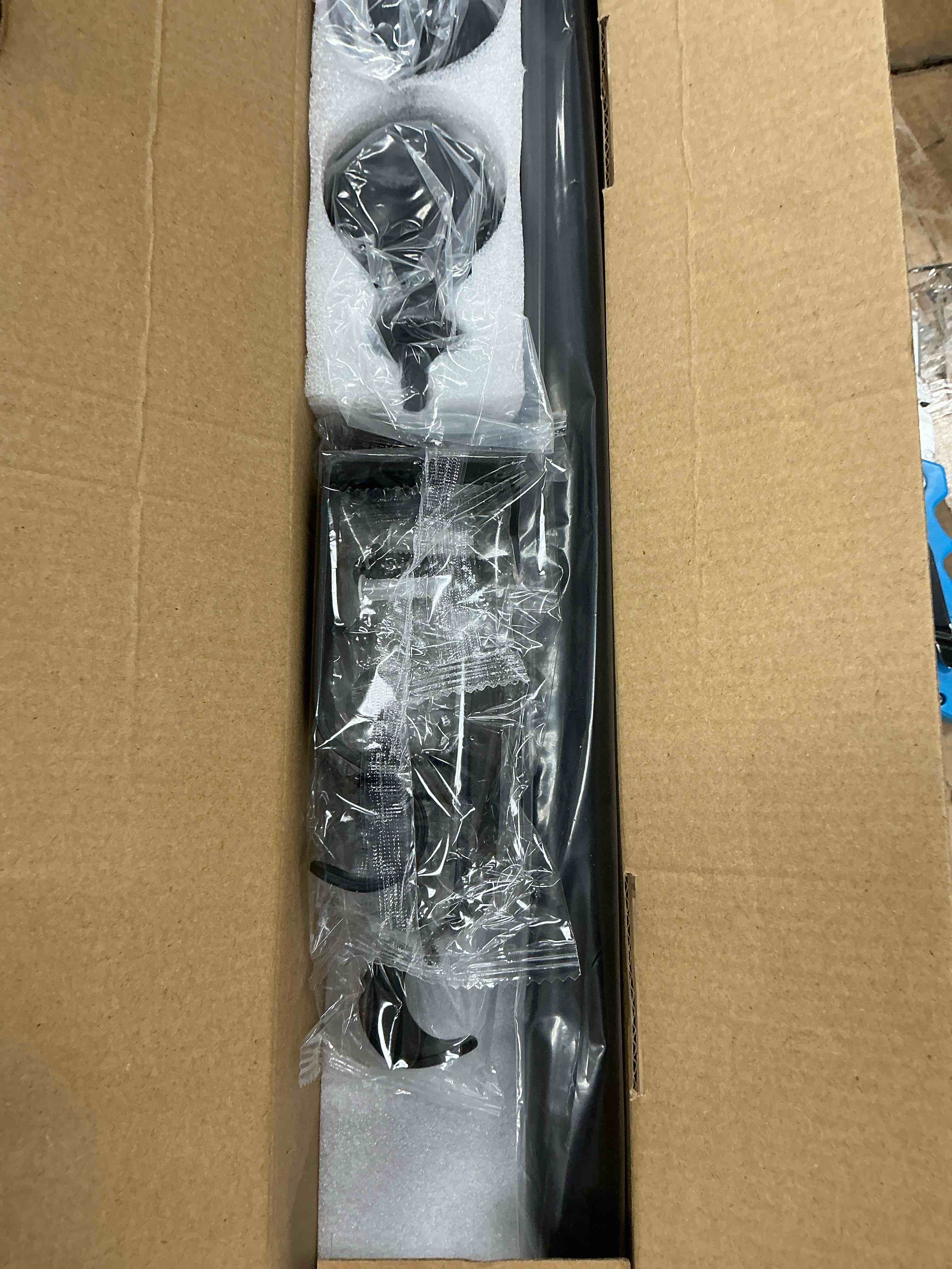 Condition photo showing New/Like New for curtain rods, single curtain rod for windows 32 to 144 inch,1 inch adjustable matte black curtain rod easy installation with modern design, decorative long drapery rods with brackets