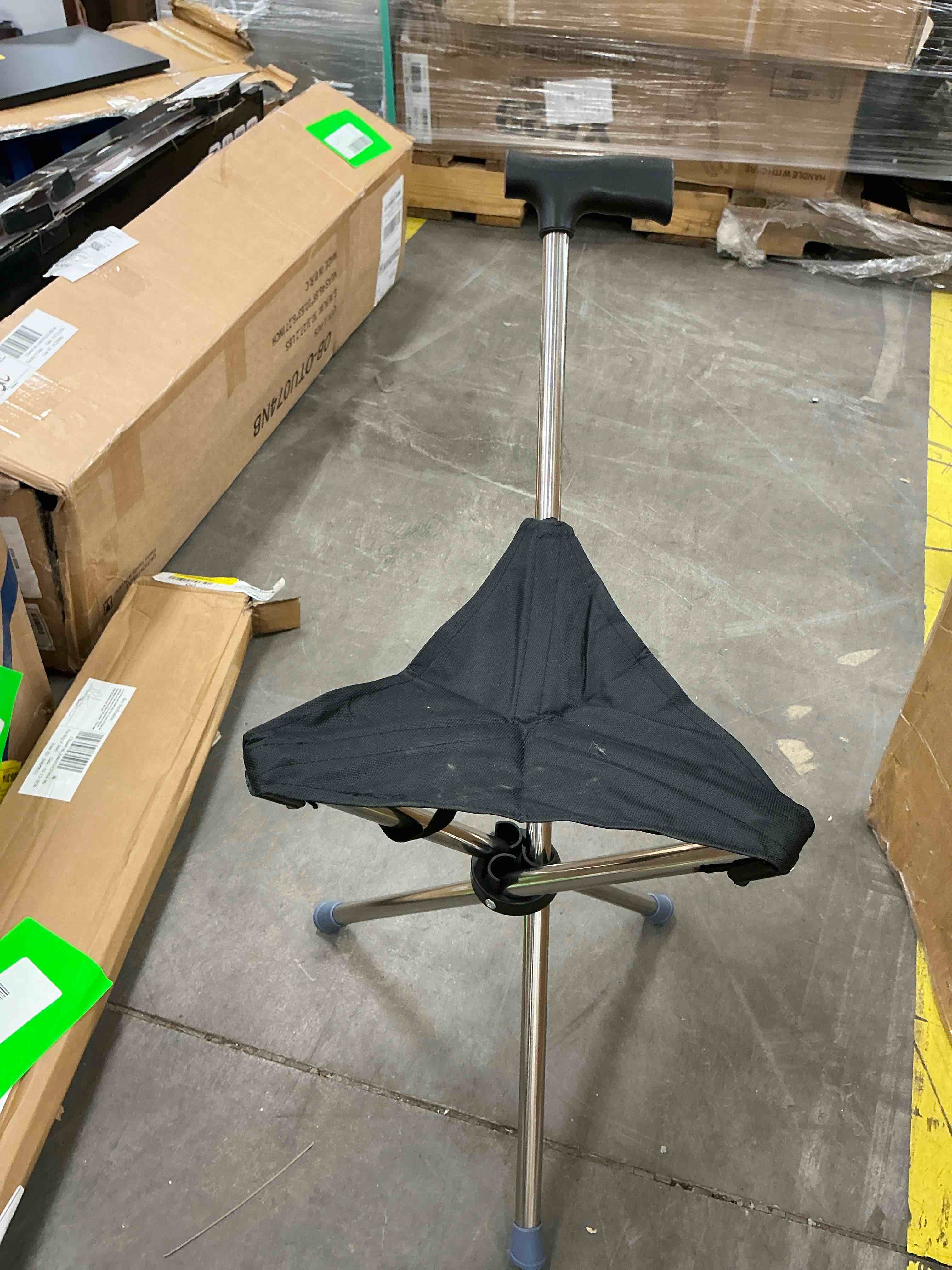 Condition photo showing New/Like New for lightweight travel stools for adults, foldable cane chairs for adults, cane seat walking stick folding seat 220 lbs