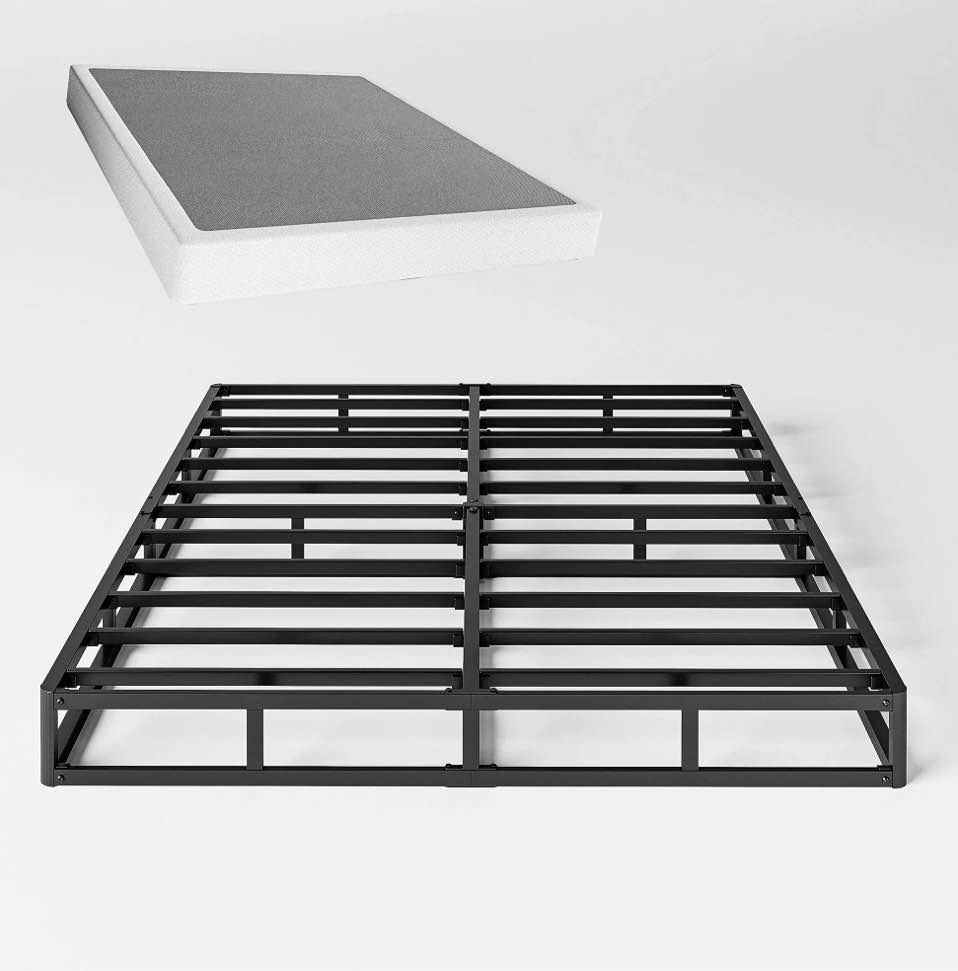 QFTIME 5" Metal Queen Box Spring, Mattress Foundation, Heavy-Duty, Easy Assembly