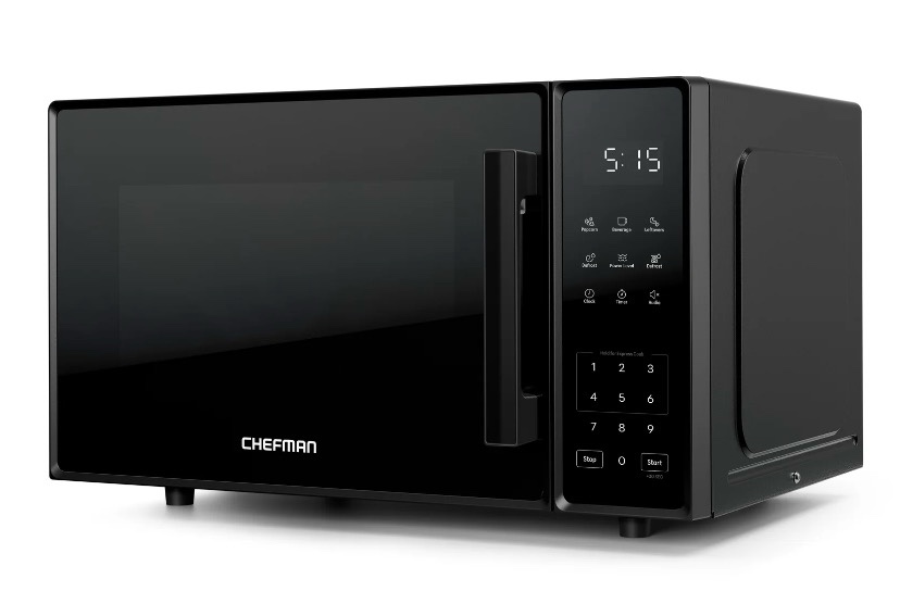 Chefman Countertop Microwave Oven 1.1 Cu. Ft., 1000 Watts with 6 Presets and 10 Power Levels - Black