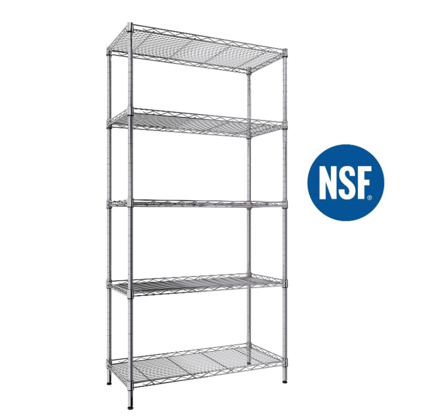 Ktaxon 5-Tier Wire Shelving Unit  Steel Storage Rack for Garage Office Kitchen Silver  30  W x 14  D x 60  H