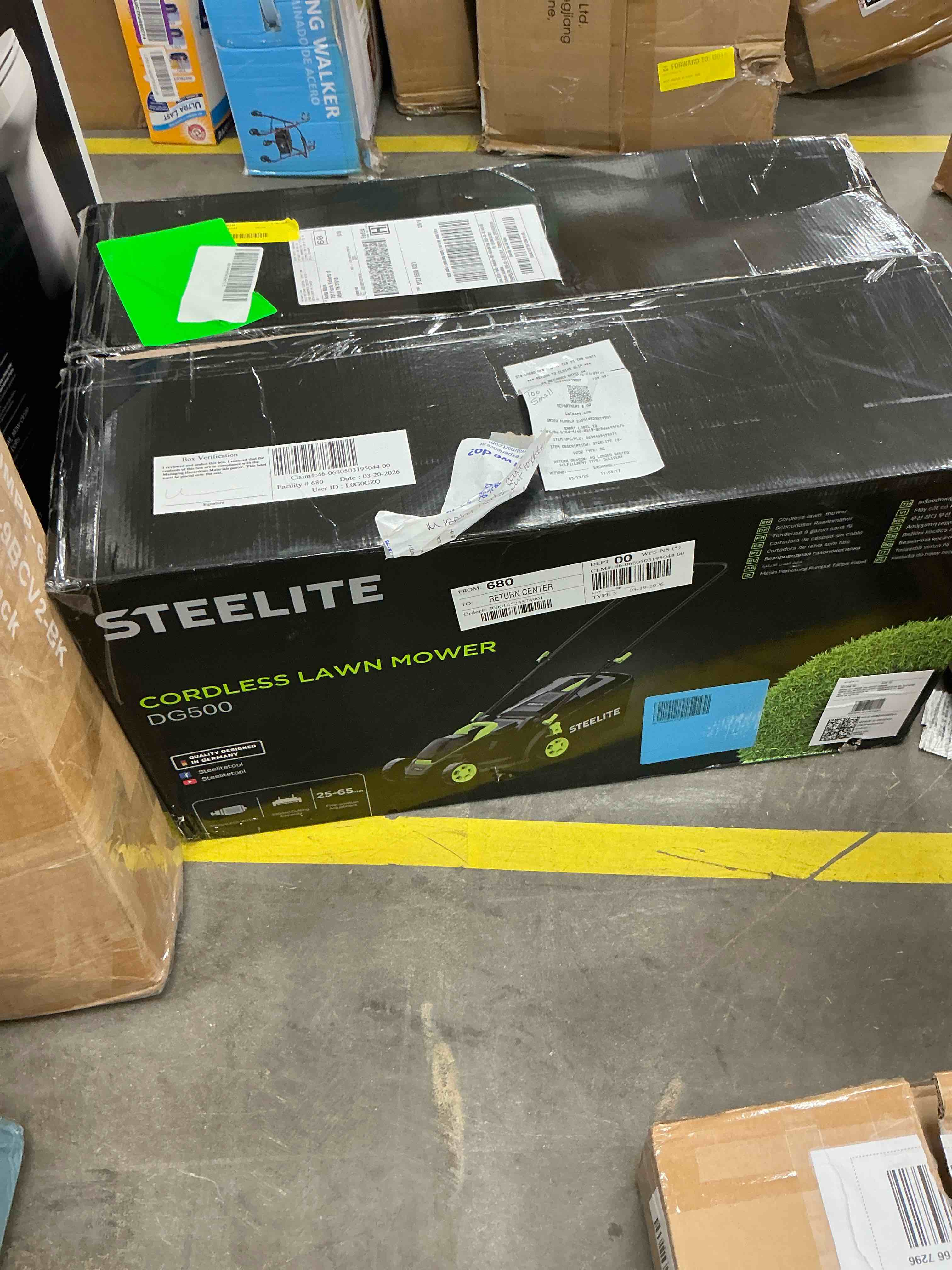 Condition photo showing Good Condition for steelite 13-inch cordless lawn mower, 21v electric lawn mowers with brushless motor for garden,5 heights adjustment, 4.0ah battery & charger included