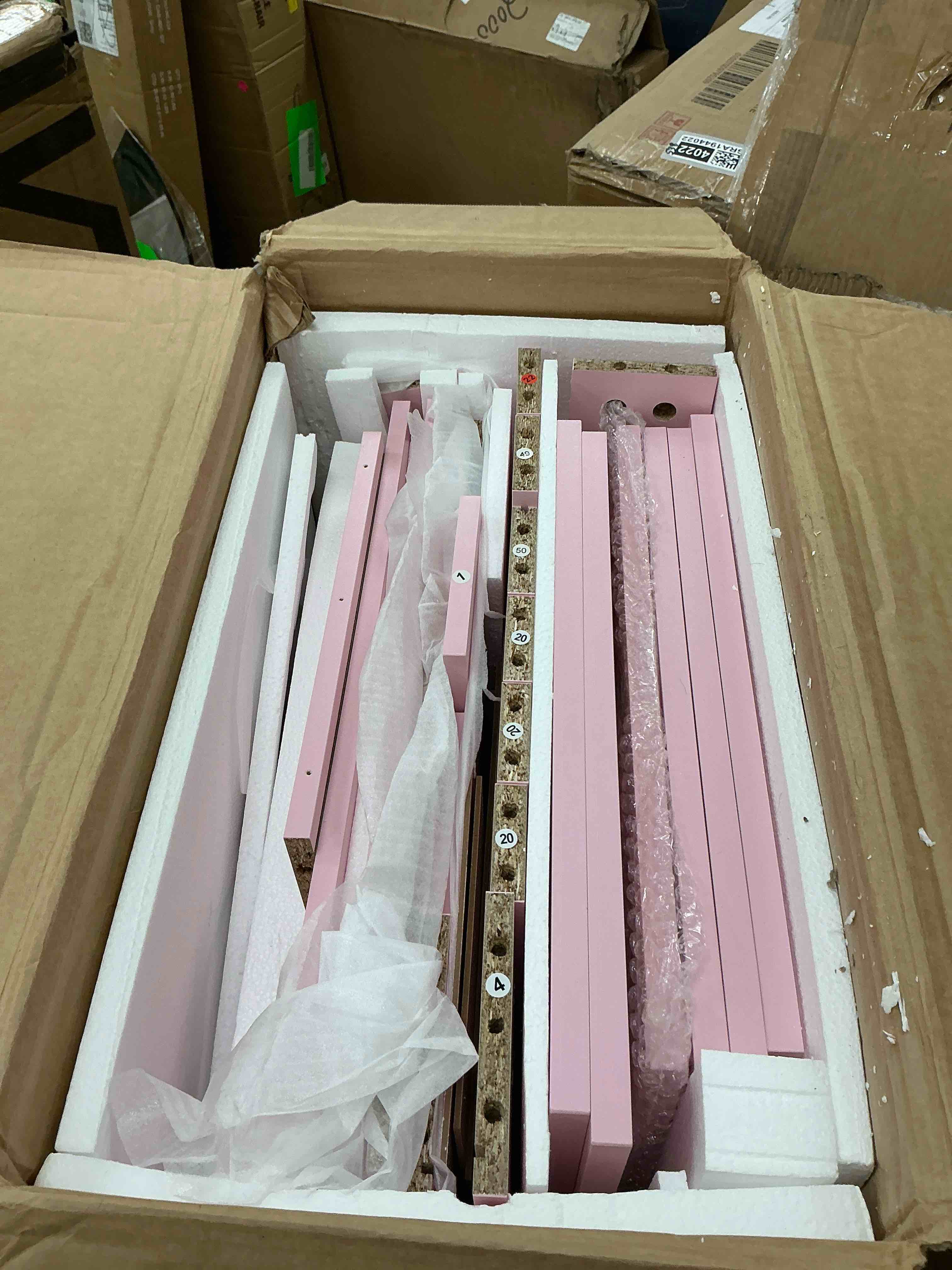 Condition photo showing Good Condition for ktaxon large 47.2" makeup vanity with 3 color lights, dressing table with usb charging station, light pink