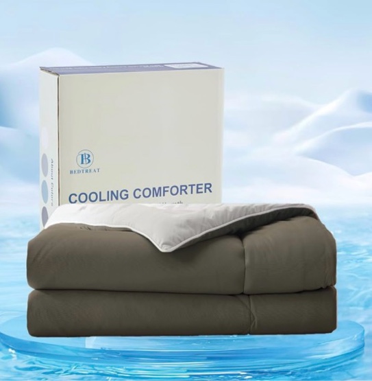Bedtreat Cooling Comforter Queen Size Cool Comforters for Hot Sleepers Cooling Blanket Breathable Comforter Summer Bedding Light Gray and Dark Gray