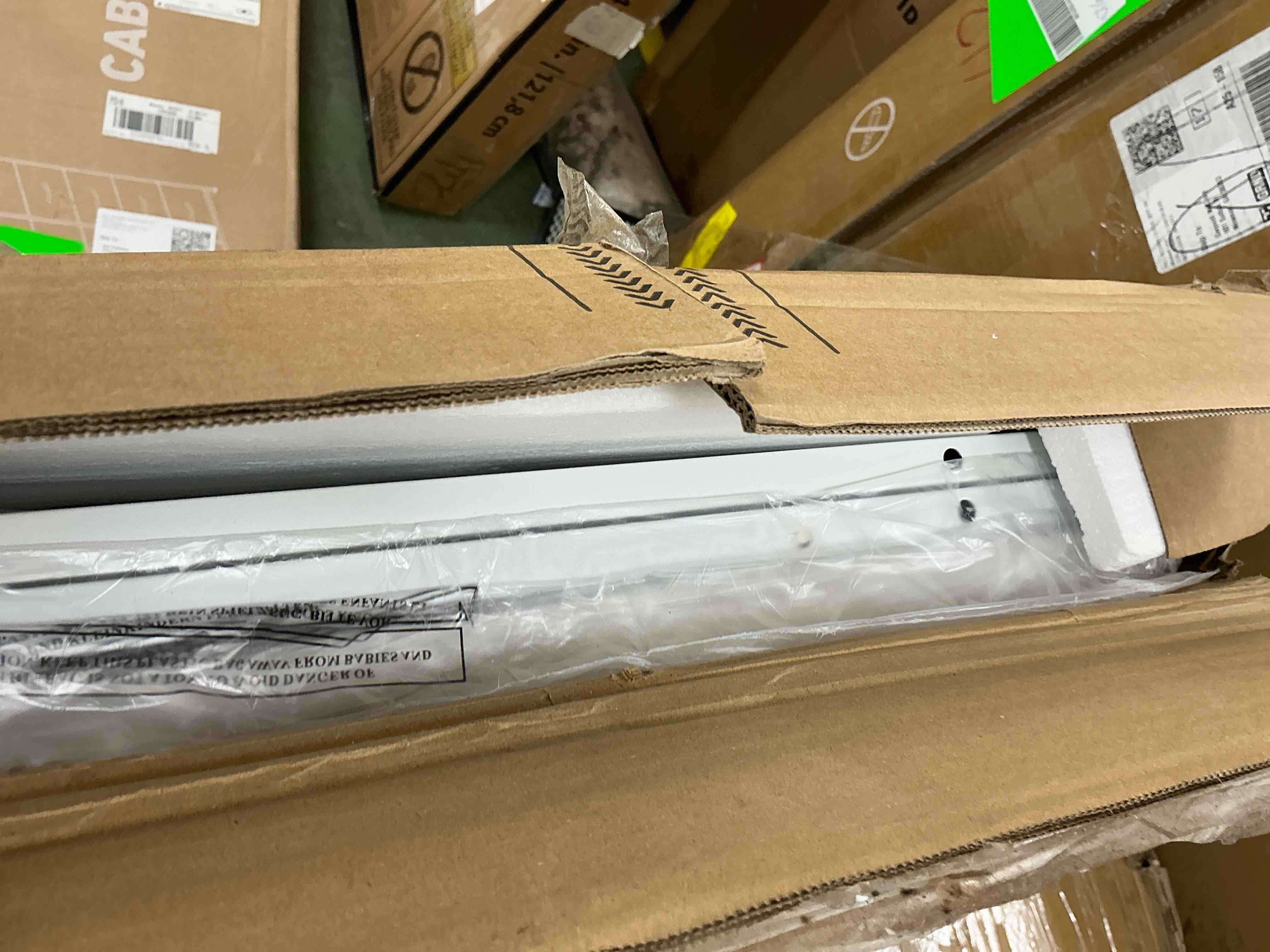 Condition photo showing New/Like New for white computer desk with drawers for storage - 48 inch home office desk with 8 fabric drawers, writing study desk with drawers on both sides for bedroom