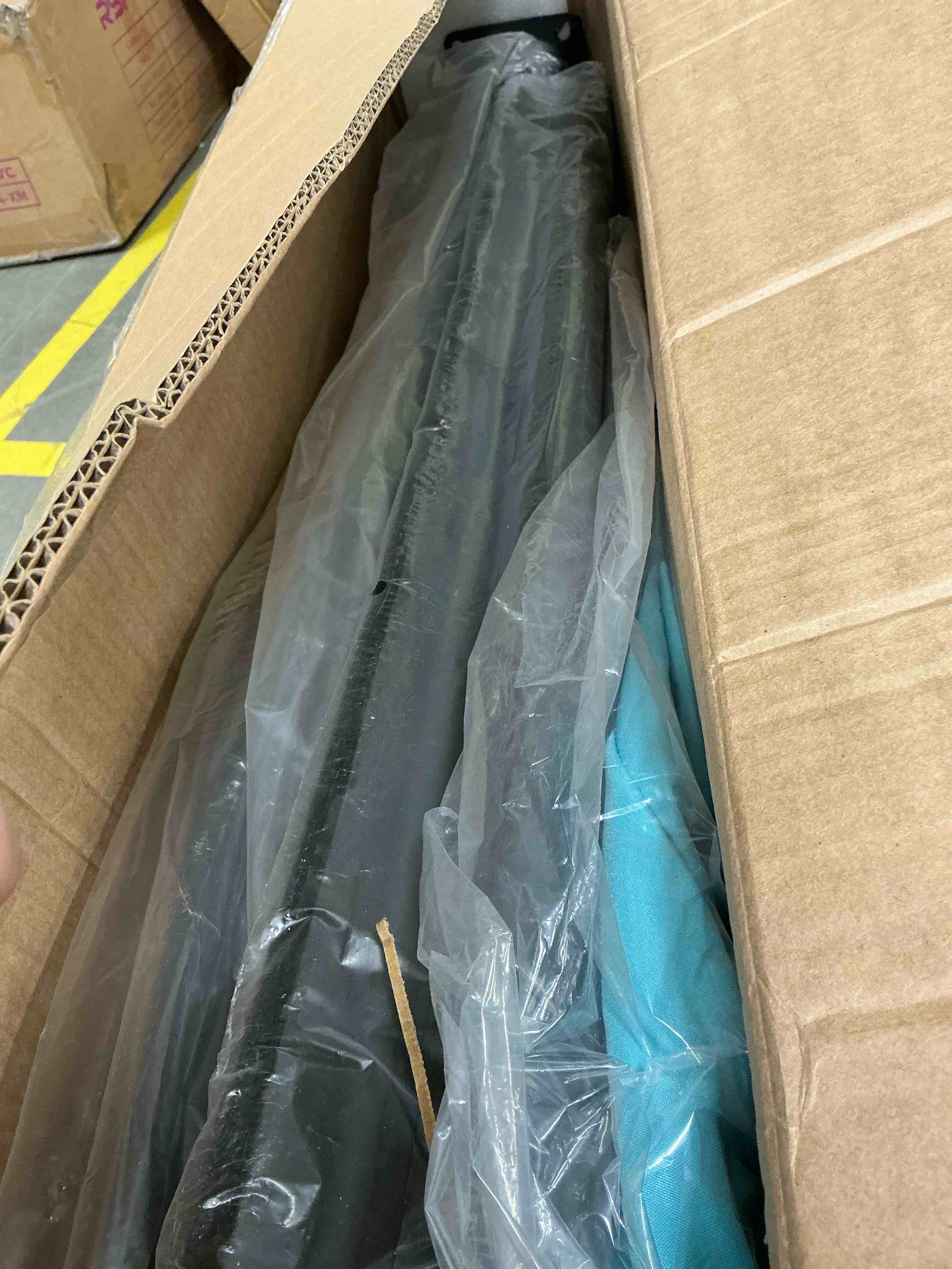 Condition photo showing New/Like New for autlaycil 10ft cantilever patio umbrella  hanging offset umbrella with umbrella stand  blue