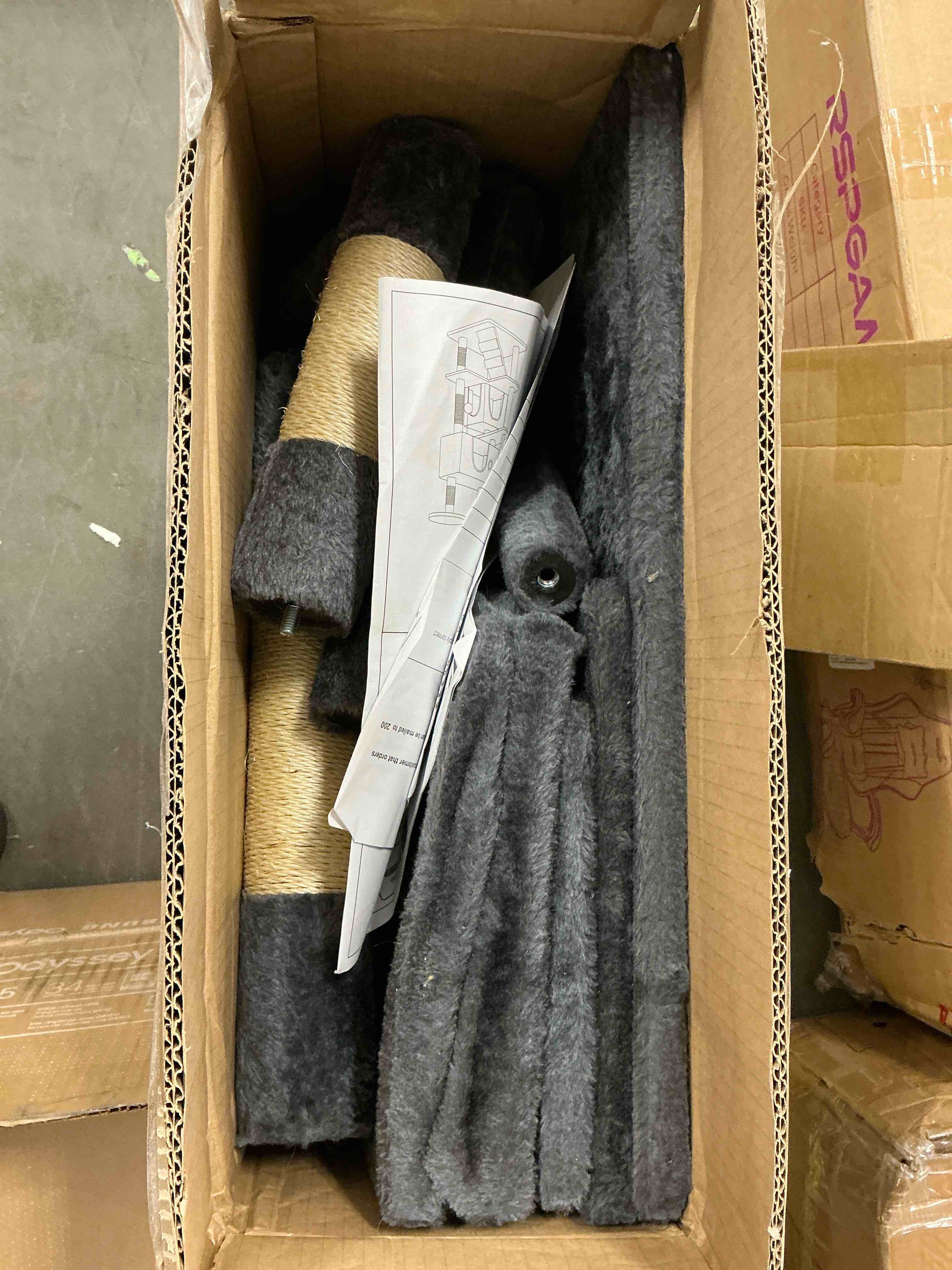 Condition photo showing Good Condition for bestpet 54in cat tree tower  scratch posts  condo  toys  dark gray  perfect for active cats