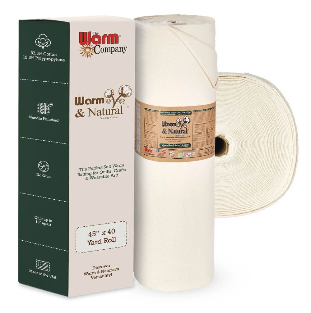 warm & natural cotton batting 45" x 40 yard bolt