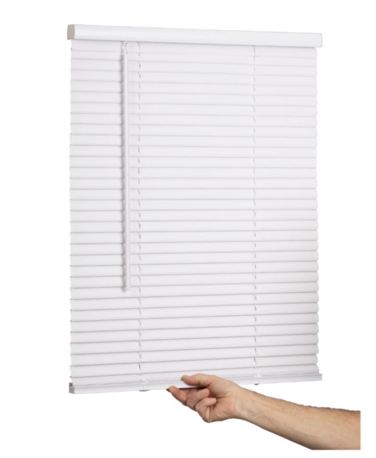 lotus & windoware cordless 1  vinyl mini blind light filtering horizontal blind  35  width x 60  length  white  smooth