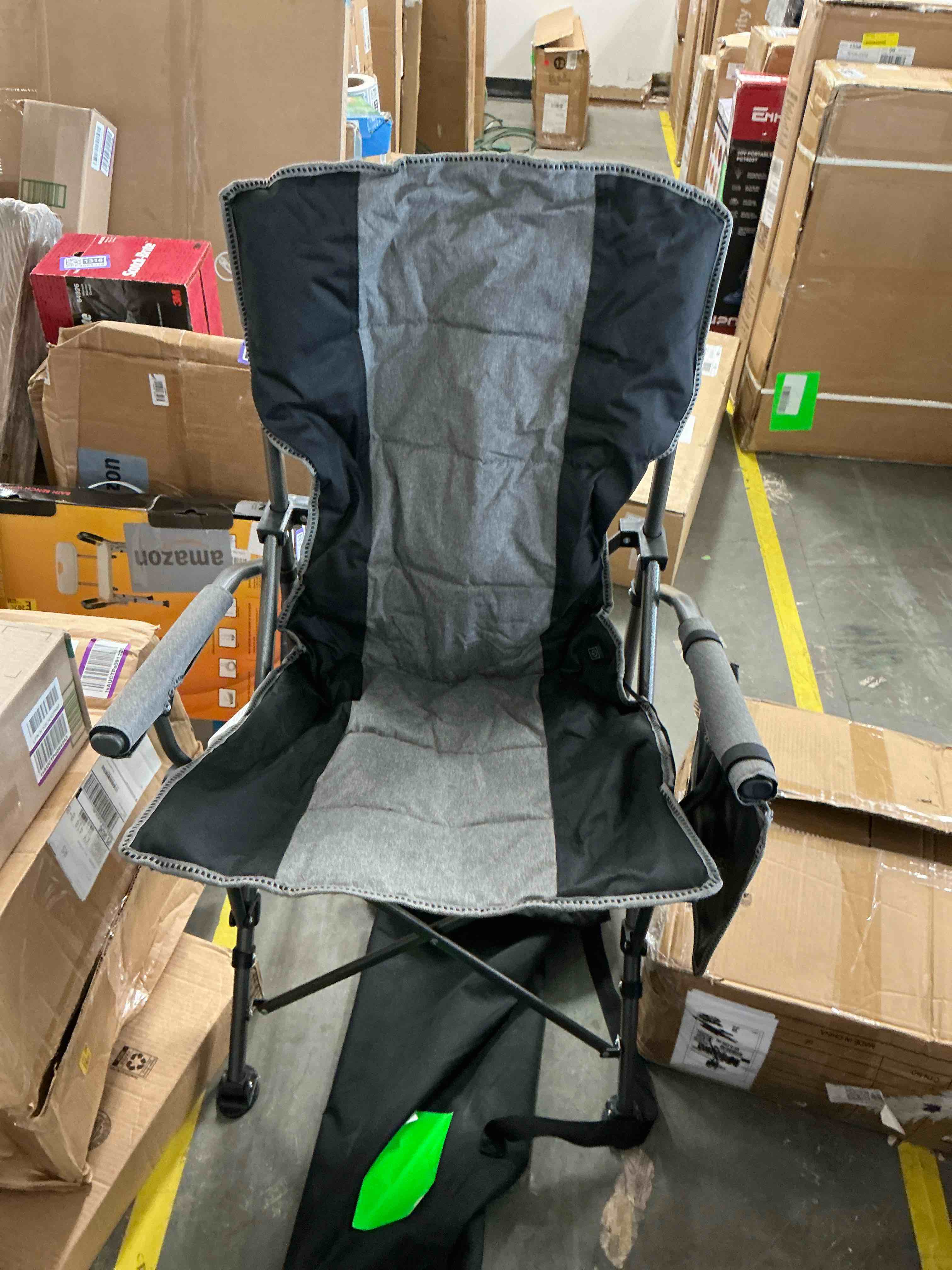 Condition photo showing Good Condition for portable folding chair camping chair folding leisure fishing armchair cup holder and side pocket outdoor chair adjustable folding chair(b)