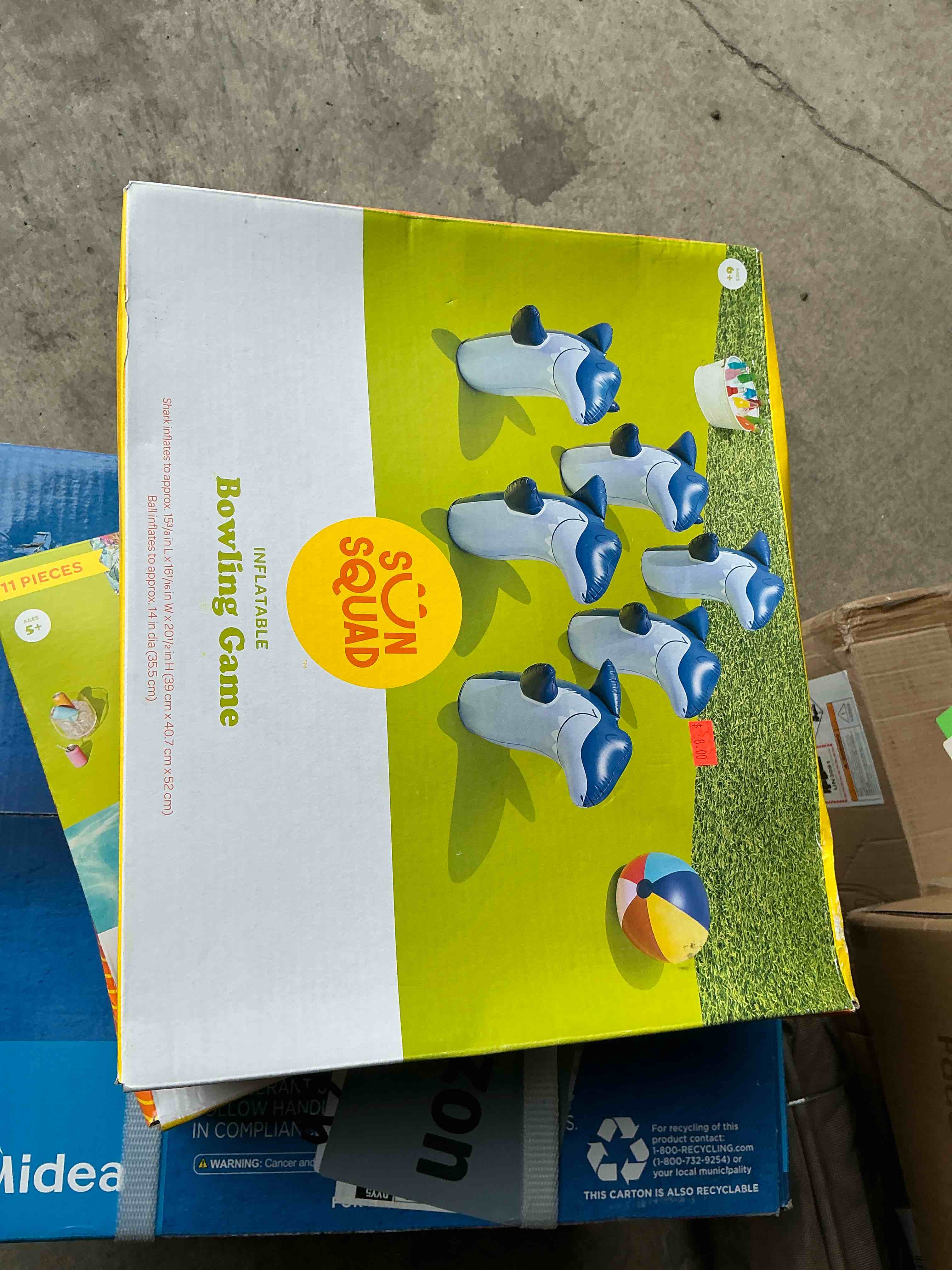 Condition photo showing New/Like New for kids' shark bowling game 7pc - sun squad™