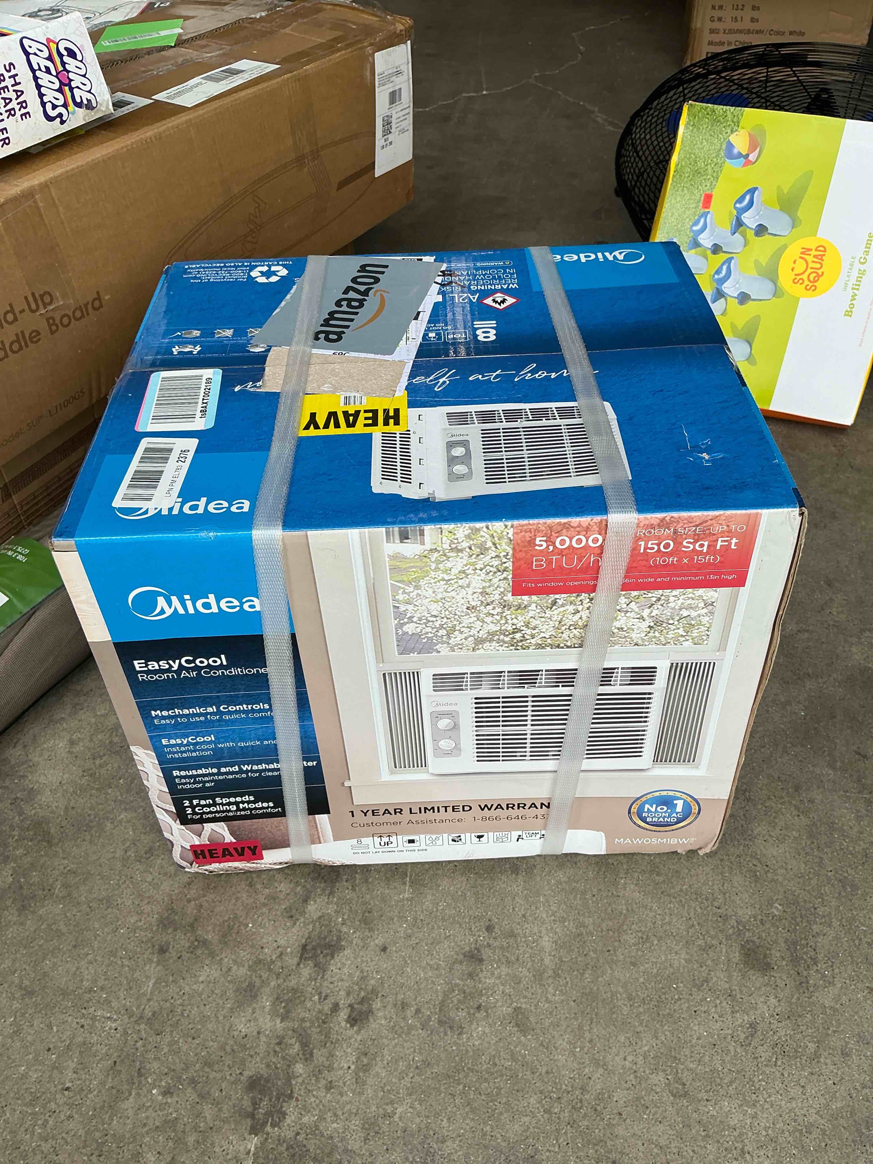 Condition photo showing New/Like New for midea 5,000 btu easycool small window air conditioner - cool up to 150 sq. ft. with easy-to-use mechanical controls and reusable filter, perfect for small bedroom, living room, home office
