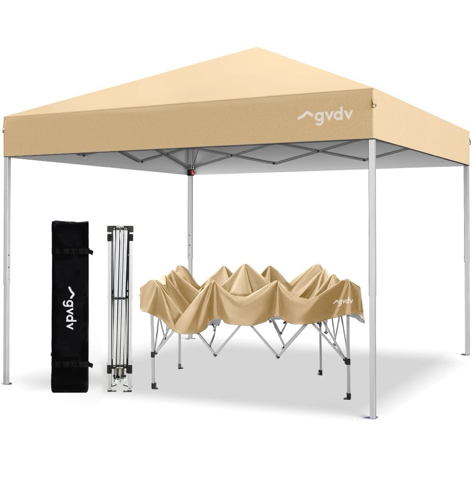 gvdv canopy tent, 10x10 ft easy pop up outdoor canopy tent, portable straight leg gazebo instant canopy