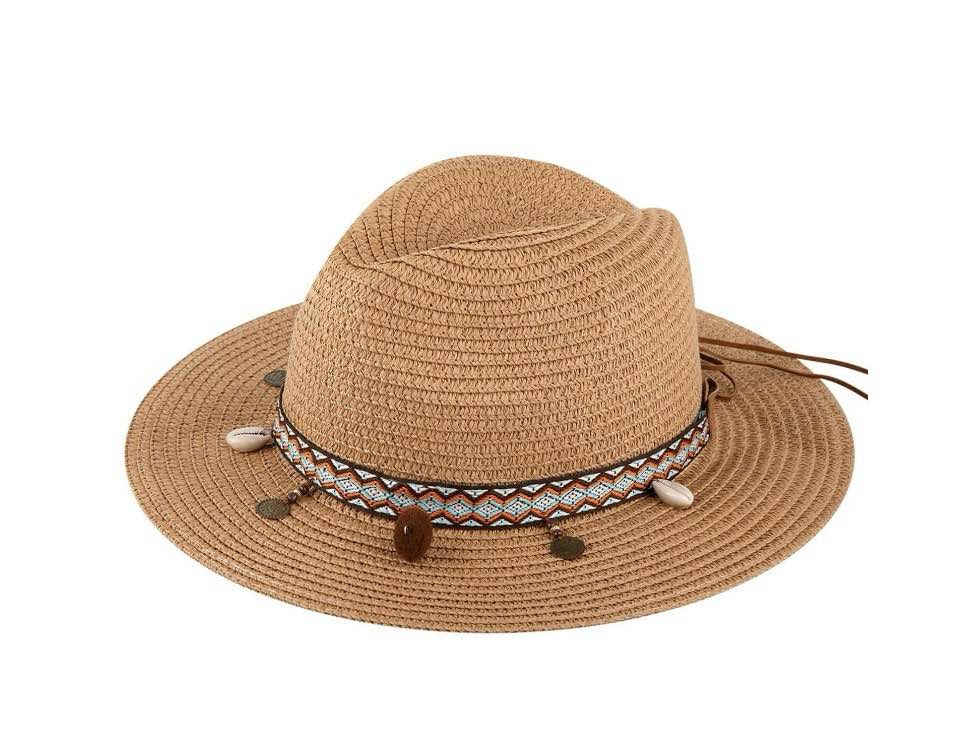 COOPLUS Womens Summer Straw Hat Wide Brim Foldable Panama Sun Protection Hat for Women