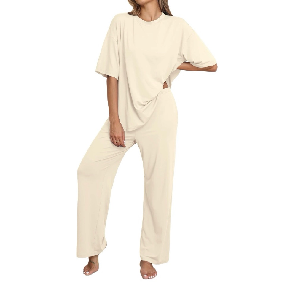 mintreus lounge sets for women knit short sleeve tops and long pants soft comfy pajamas set oversized 2 piece outfits s