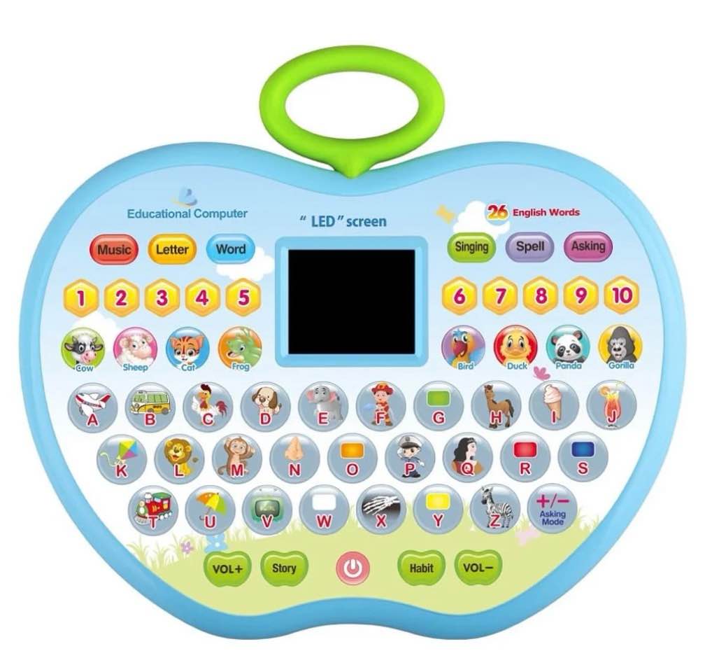 Baby Toy for 12-36 Month Old Boy Girl, Educational Laptop for Toddlers Age 1 2 3 Birthday Gift for Kid Preschool Learning Computer Electric Interactive Toy with Light and Music for Baby Tablet Toy