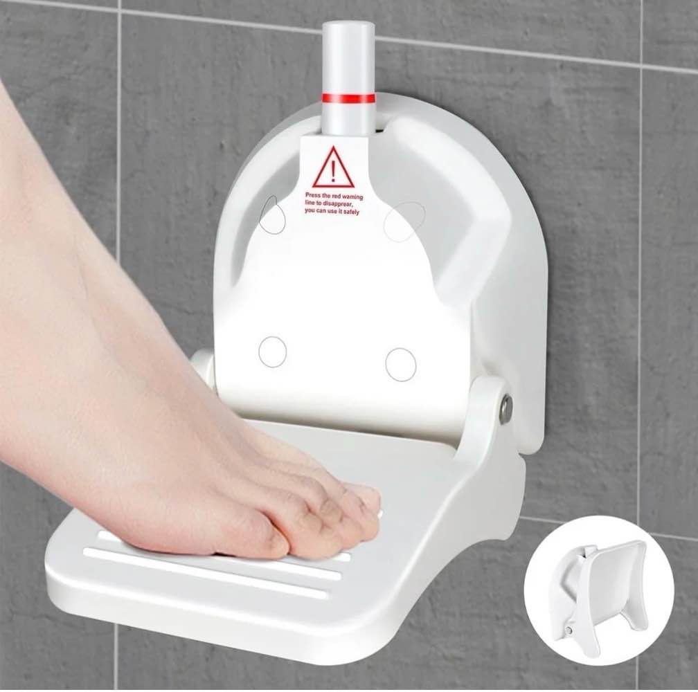 Foot Rest for Shower to Shave Legs, Foldable Shaving Step for Inside Shower, Suction Cup Shower Foot Rest
