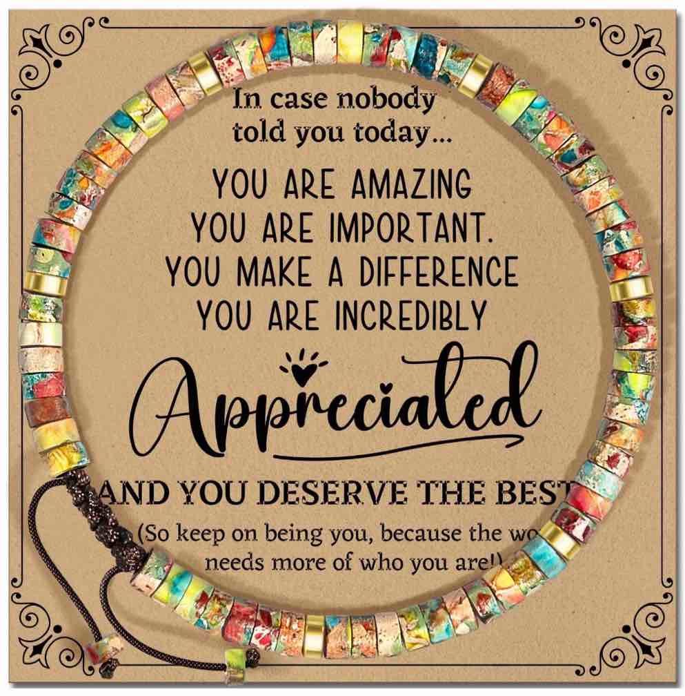 inspirational gifts bracelets for women healing natural stone bracelets - get well soon gifts for women sister friend bestie - appreciated bracelet