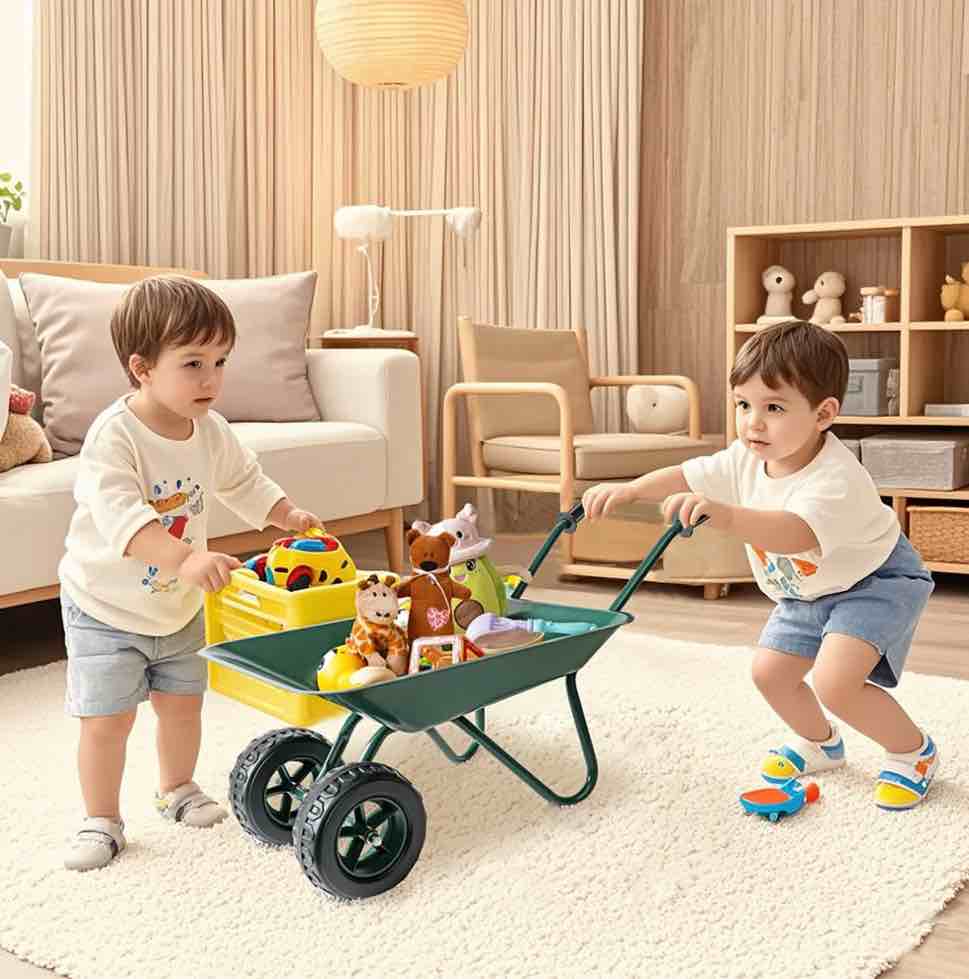 Trimate Metal Wheelbarrow Outdoor-Indoor Play Toy, Multi None