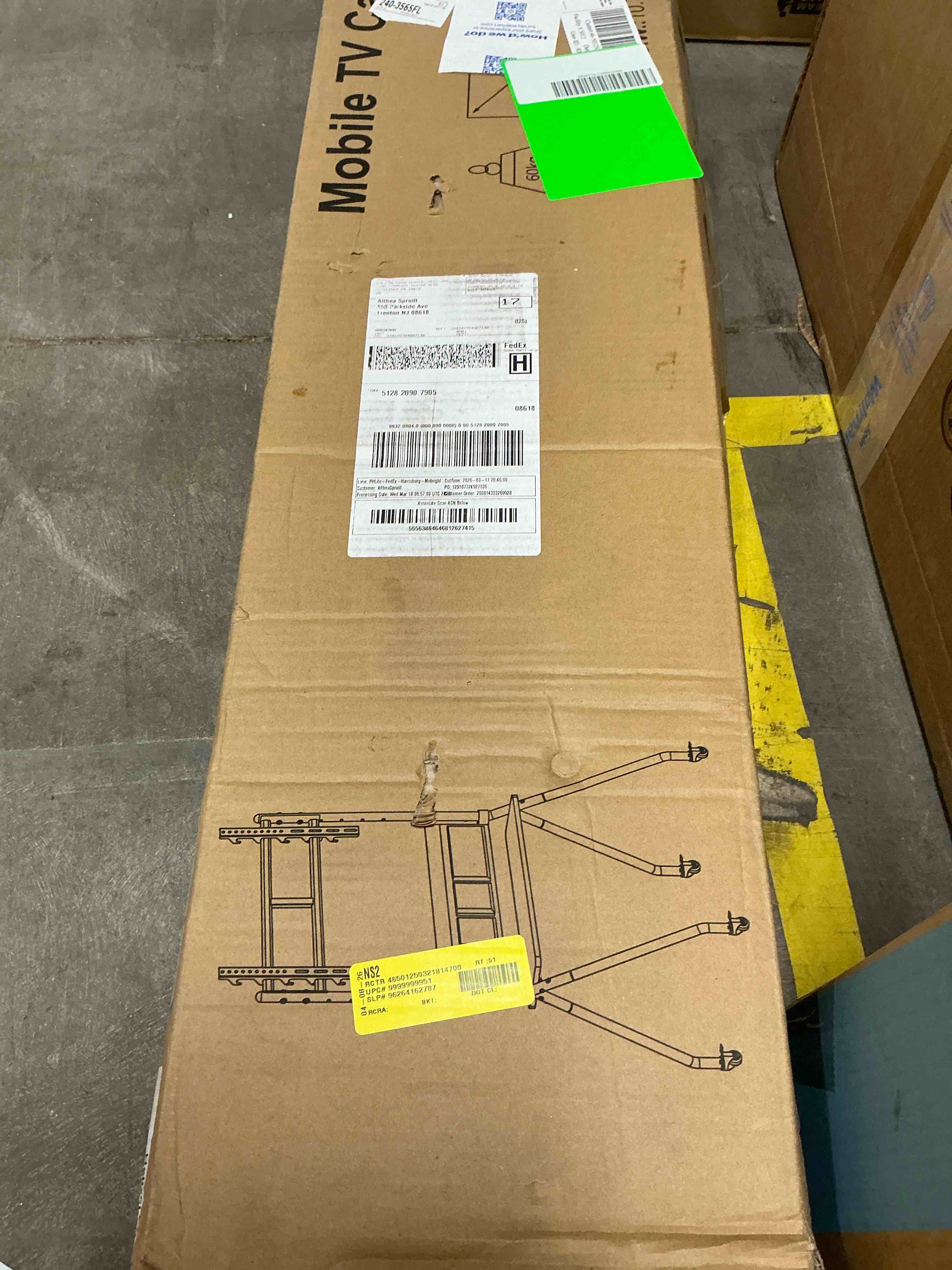 Condition photo showing Good Condition for hellsehen rolling tv stand for 32-75 inch screens up to 220lbs with wheels storage bags height adjustable, business, office, school, home, modern black