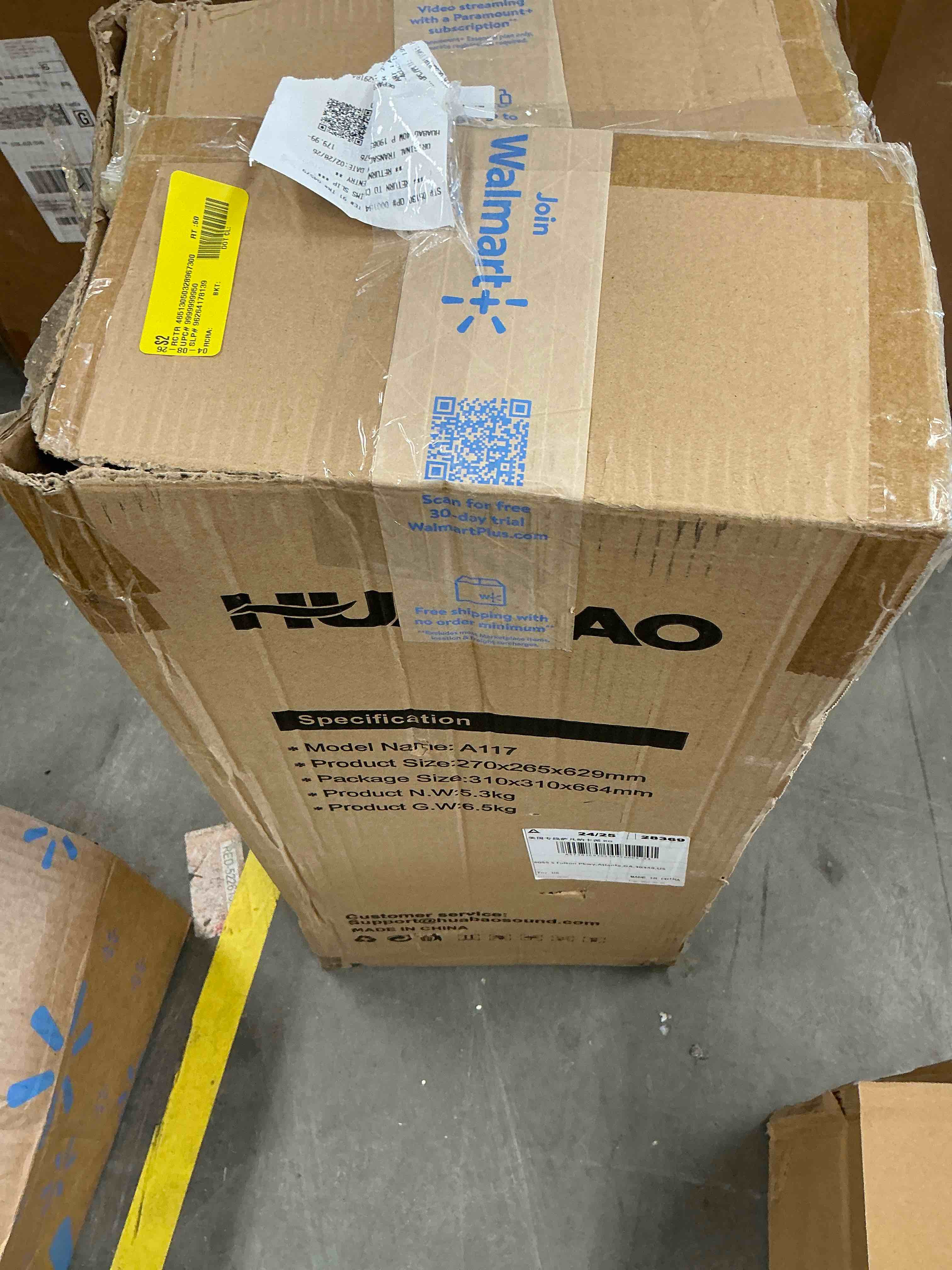 Condition photo showing Good Condition for huabao 40w portable pa speaker system with 2 wireless microphones | bluetooth karaoke machine with led lights & wheels | for home, party, outdoor use
