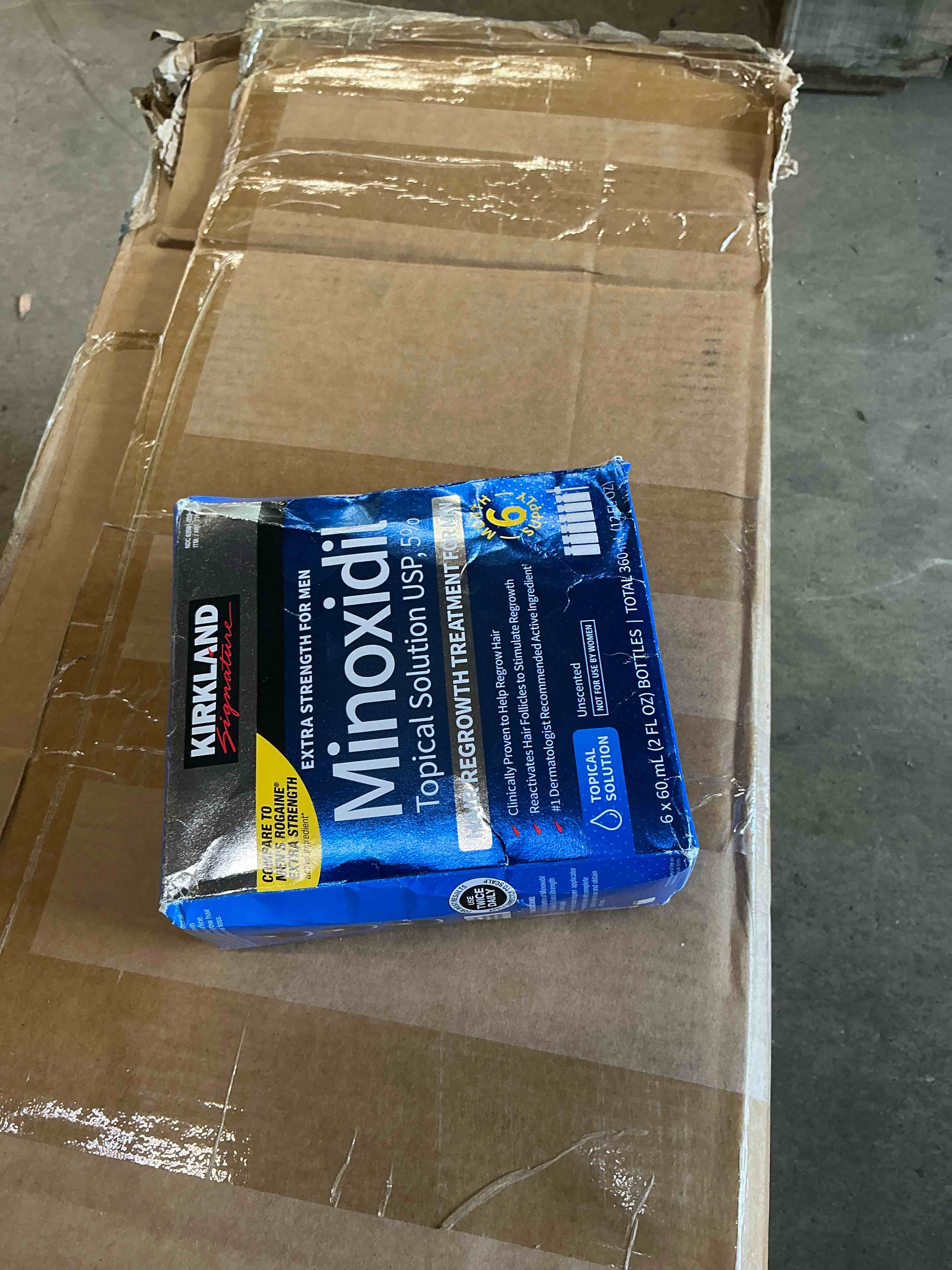 Condition photo showing New/Like New for kirkland signature - 5% minoxidil for men hair regrowth treatment topical solution - 6 month supply