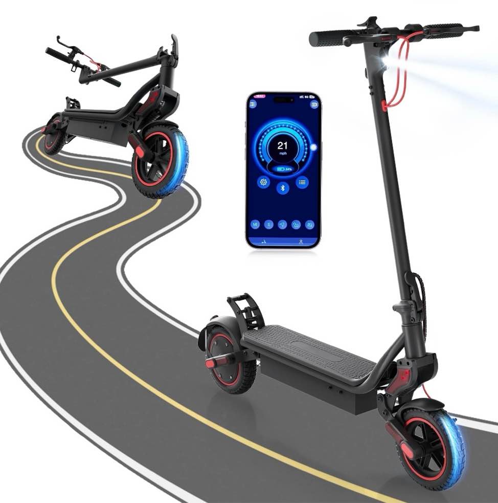 iSinwheel 750W Electric Scooter, Top Speed 25 mph,10" Foldable E-Scooter for Adults with 48V 14Ah Battery,Smart App Control