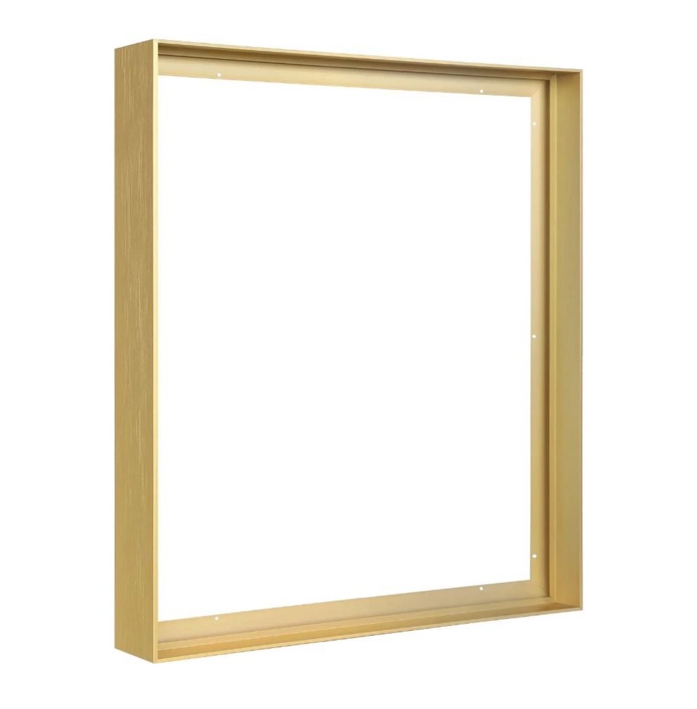 FOLKOR Floater Frame for 36x48” Canvas Paintings  DIY Metal Floating Frame with 1.5 Inch Deep for Artists Designers Landscape Portrait Artwork  Modern Home Office Wall Decor (Gold)