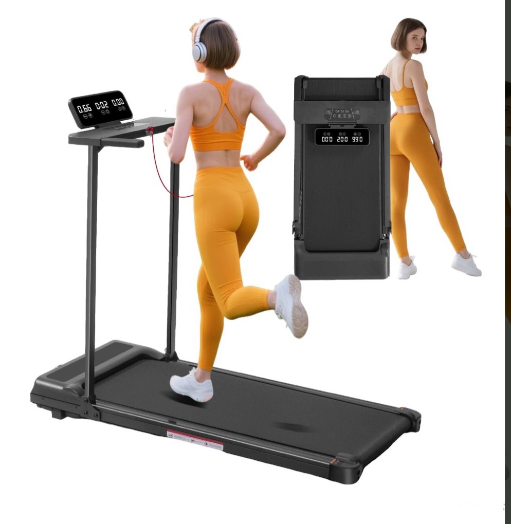 HevGlrm Portable Treadmills for Home Workouts Fitness,3.5HP Walking Pad Treadmill with Handles,Compact Running Treadmill with LED Display,400lbs