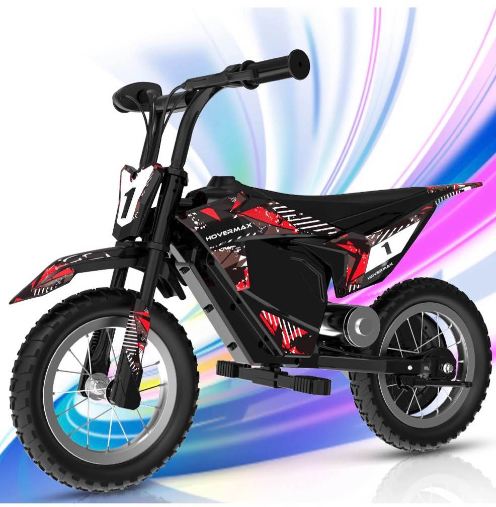 HOVERMAX Electric Dirt Bike  150W Electric Motorcycle 10MPH Max Speed  Ride On Toys motocross for Kids