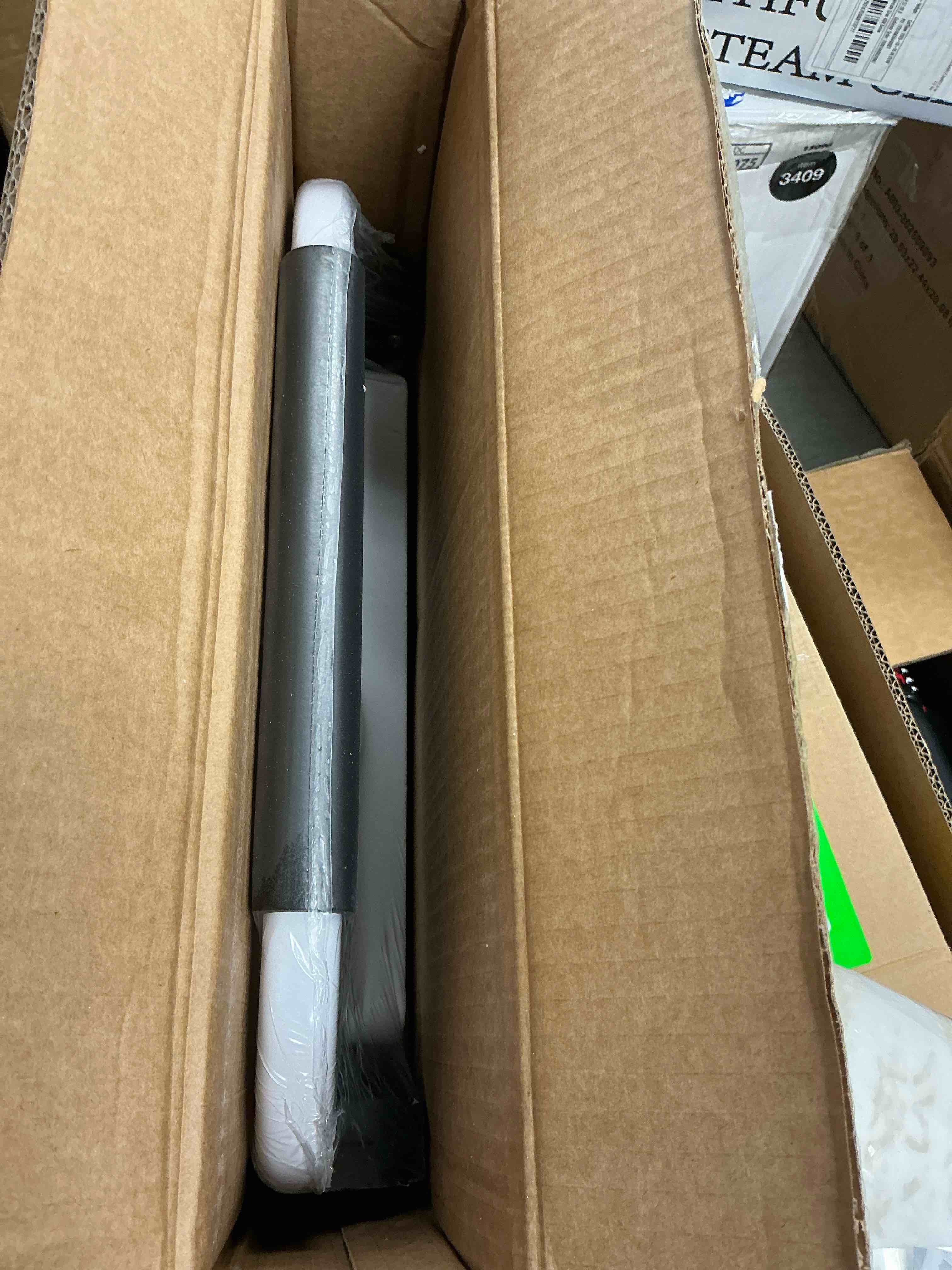 Condition photo showing New/Like New for concetta 36 inch iron stepstool, 3 folding stepstool with non-slip pedals and comfortable handrails, sturdy steel ladder portable heavy duty stepstool for kitchen, garage and outdoor use, black