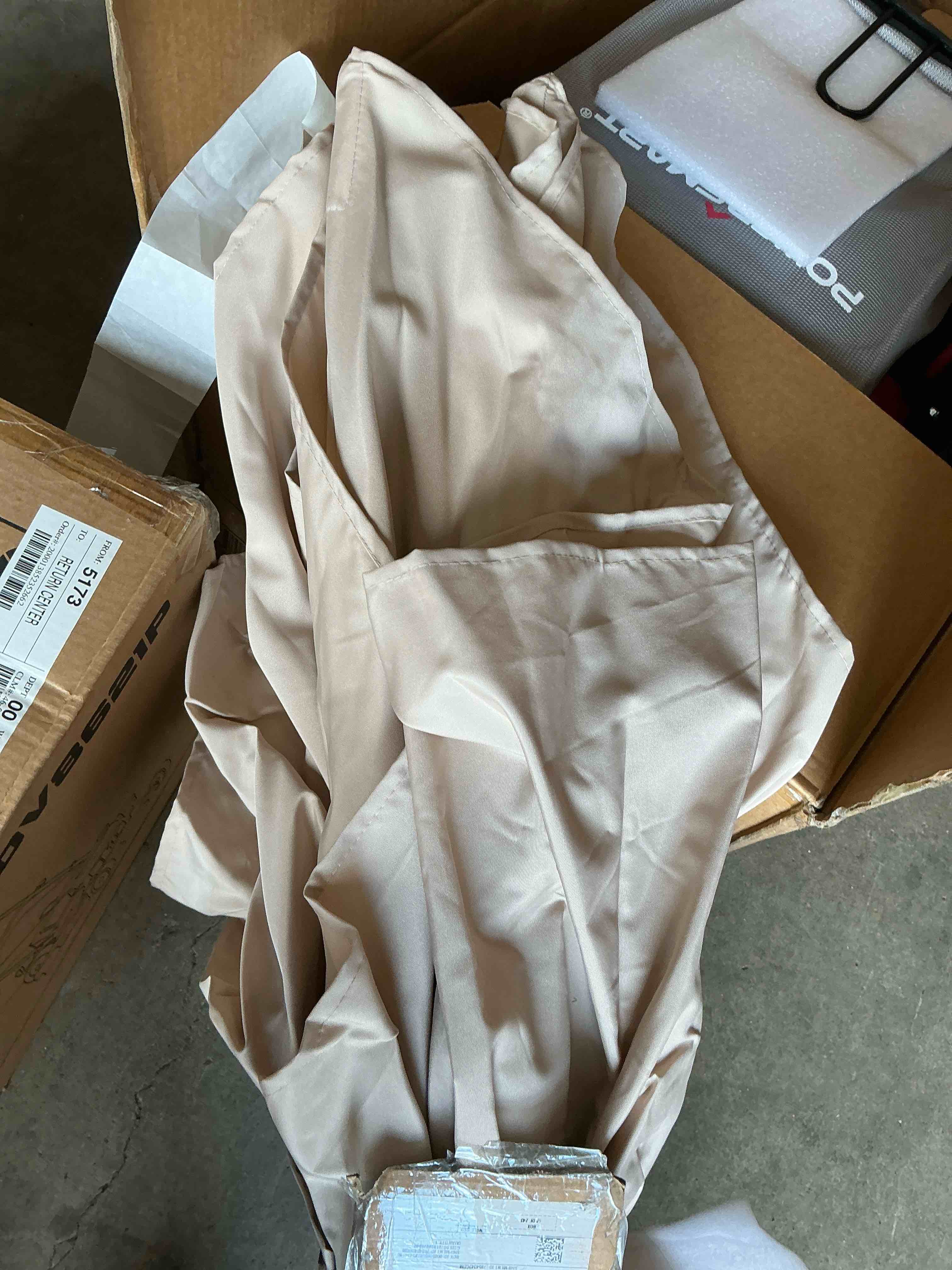 Condition photo showing Good Condition for justlet 6.5  x 10  rectangular patio umbrellas  outdoor umbrella for chair  beige