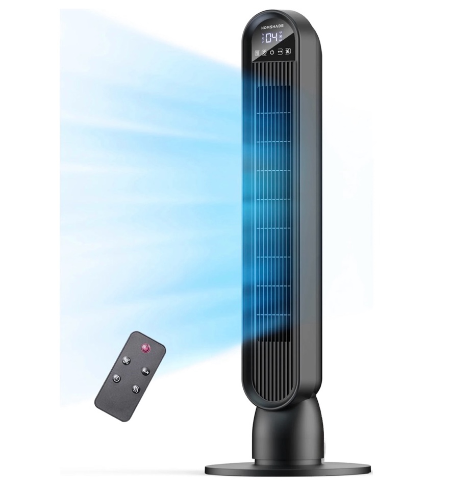 tower fan for home,36" standing floor fan with remote led touchscreen,patbrela wide oscillating fan,quiet home fan,26 ft/s high velocity,4 speeds,4 modes,8h timer