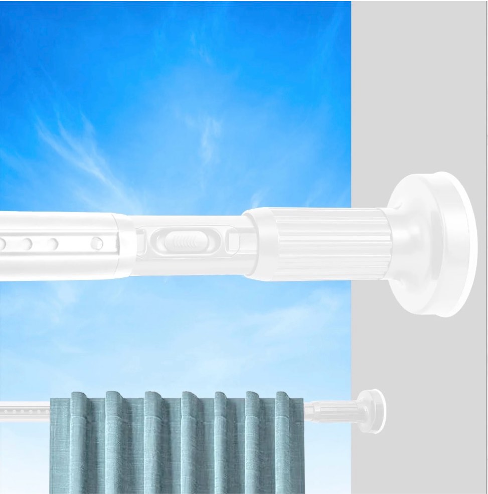giracoa one-push tension curtain rod, 39-122 inches extra long no drill adjustable spring rod, heavy duty 723 lbs support, rustproof steel for patio outdoor bathroom window, matte white
