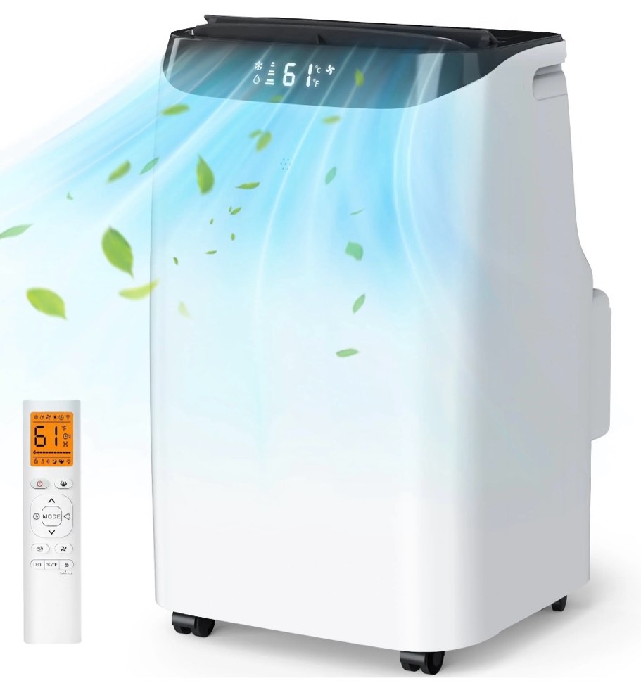 fosawd 12000 btu portable air conditioner cools up to 500 sq. ft, 3-in-1 ac, dehumidifier, fan