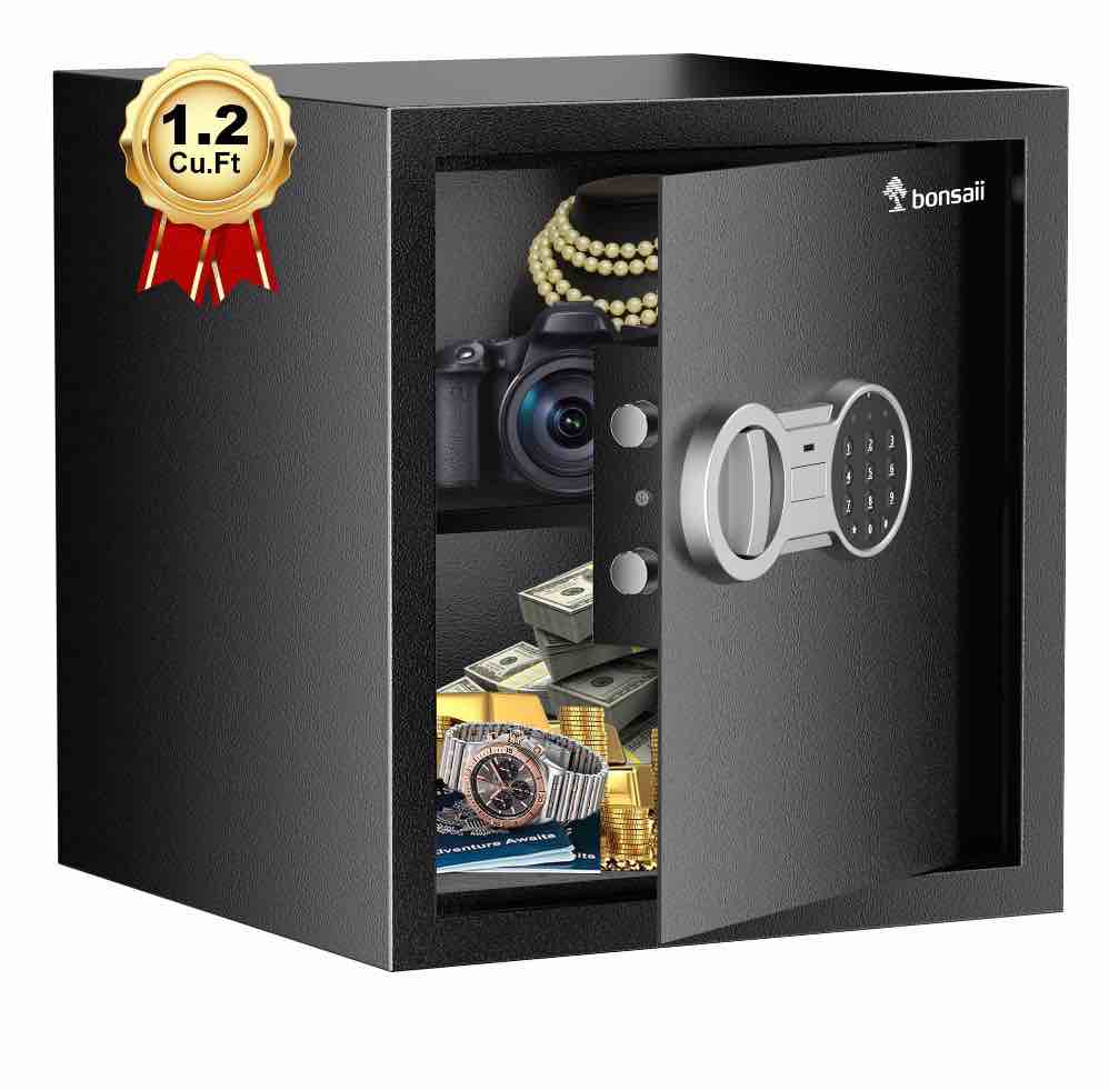 bonsaii 1.2 cubic feet safe box electronic security document safe with digital keypad lock for home office hotel