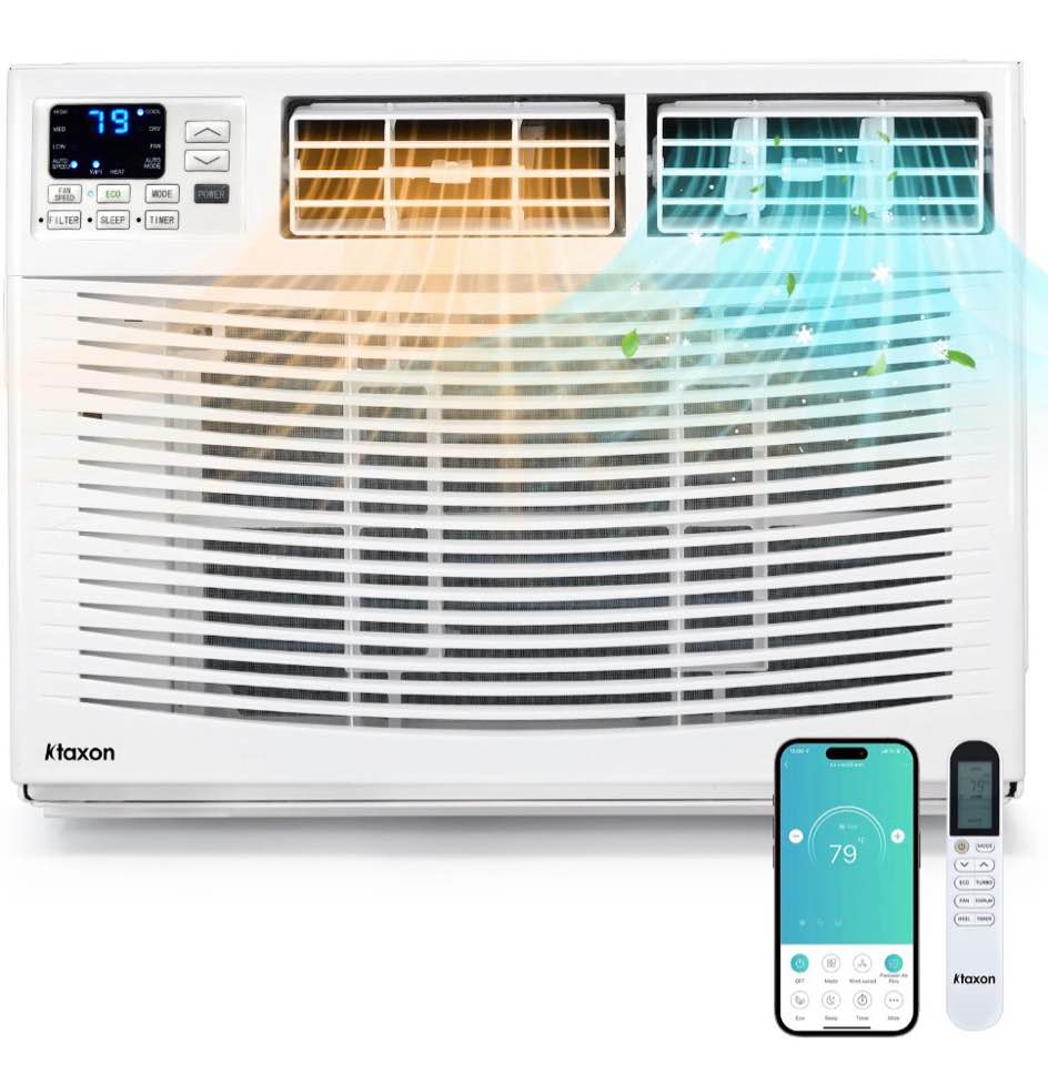 ktaxon wifi enabled 24000 btu heat and cool window air conditioner with wifi controls