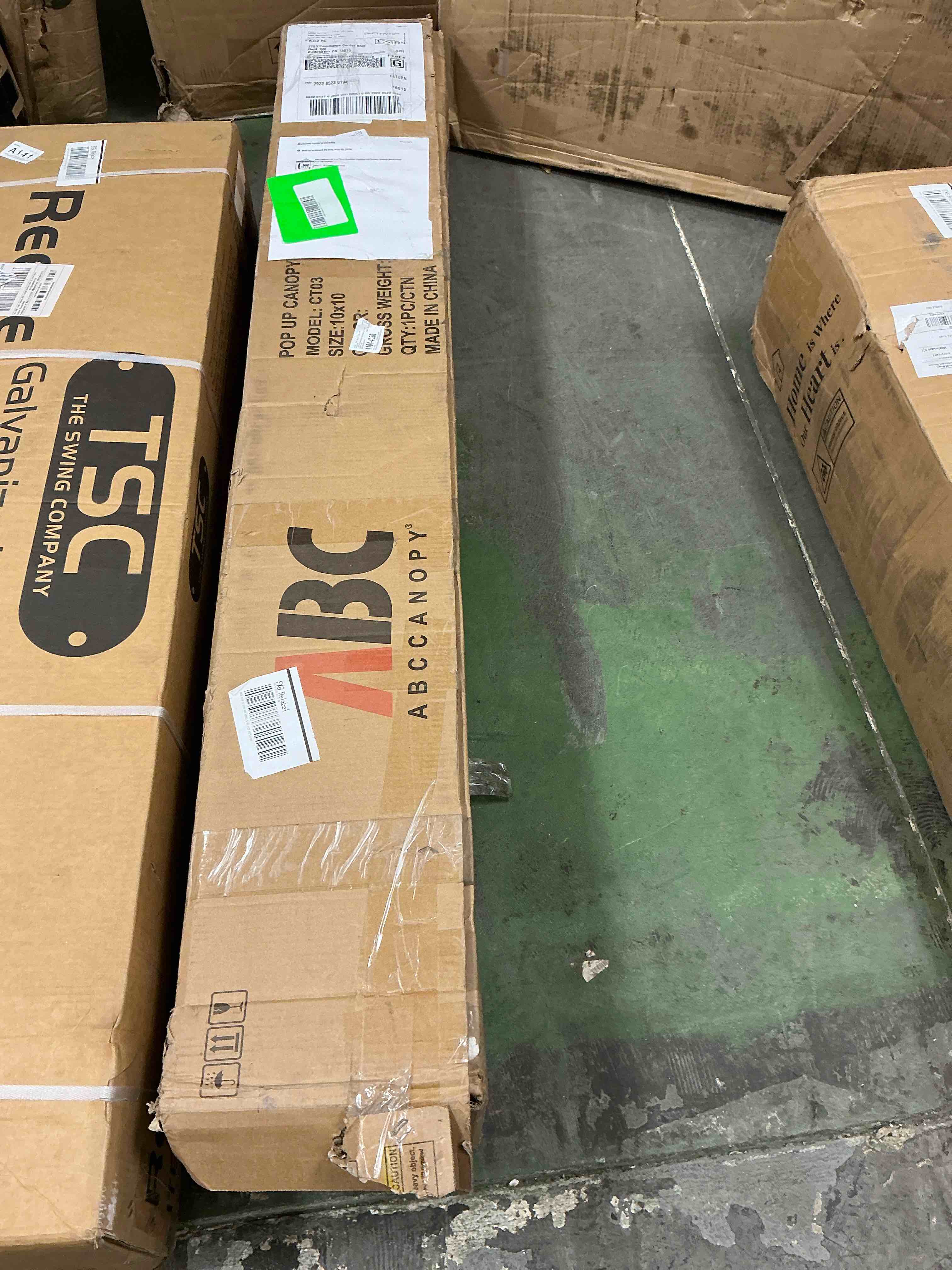 Condition photo showing New/Like New for abccanopy 10  x 10  gray outdoor commercial instant shelter metal patio pop-up canopy